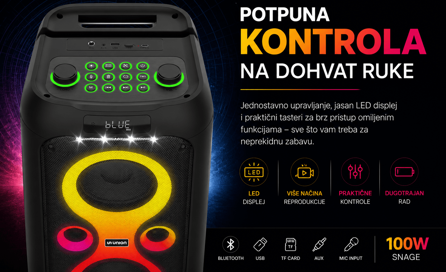 Union UN-PS100B-06 Infinity PartyBox zvučnik 100W