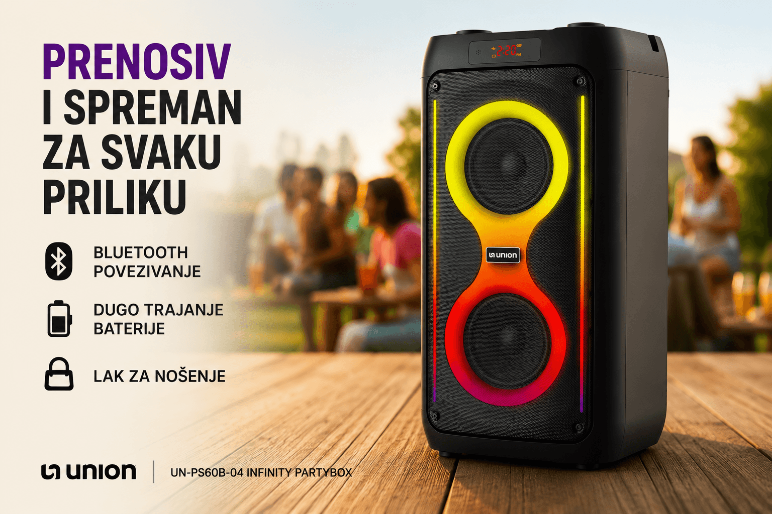 Union UN-PS60B-04 Infinity PartyBox zvučnik 60W