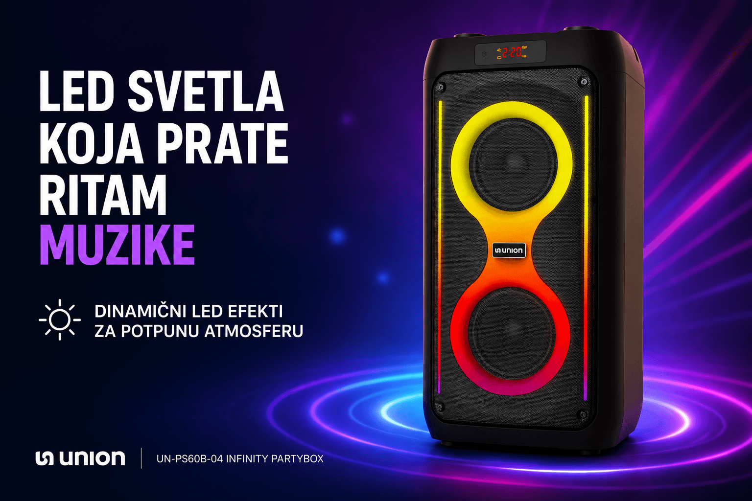 Union UN-PS60B-04 Infinity PartyBox zvučnik 60W