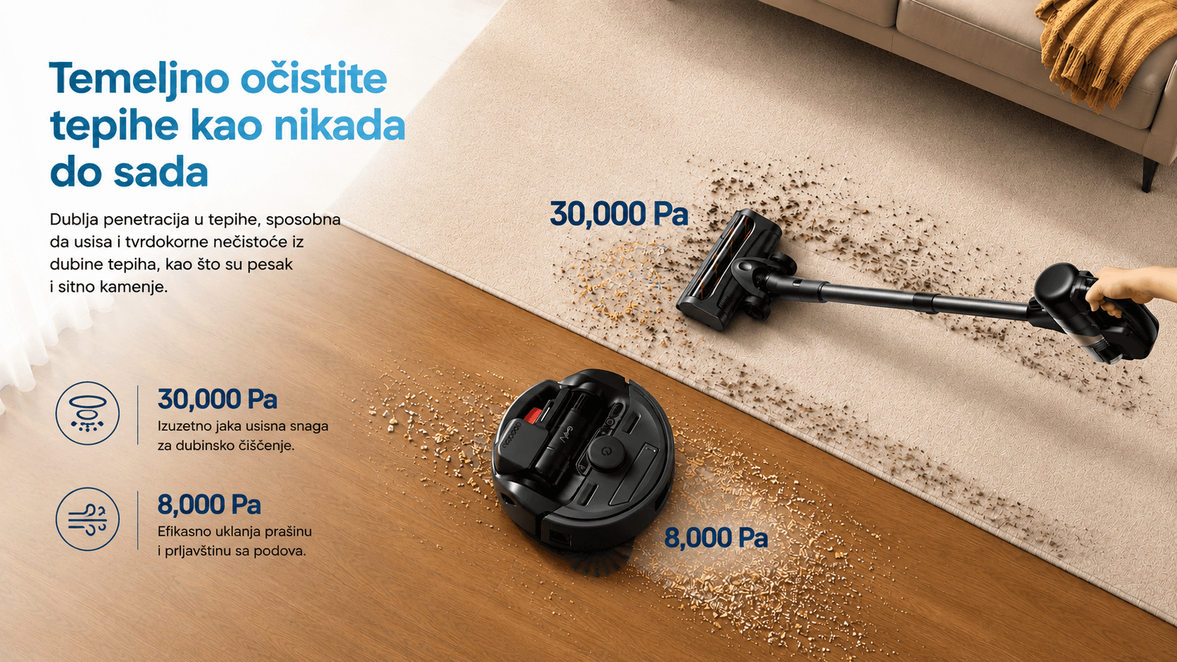 Eufy Robot Usisivač 3-u-1 (robotski&štapni&ručni)