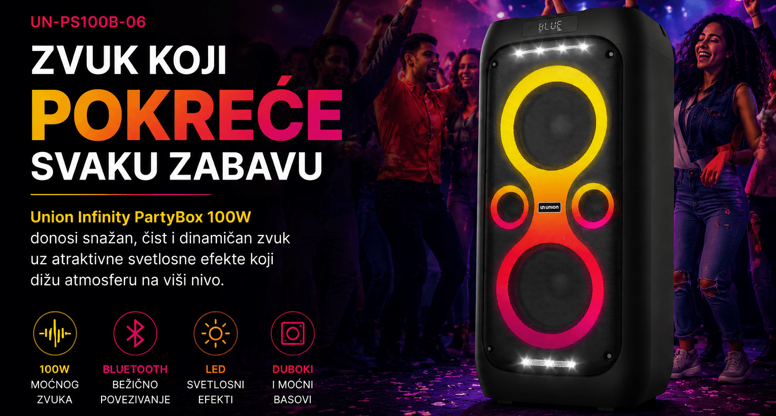 Union UN-PS100B-06 Infinity PartyBox zvučnik 100W