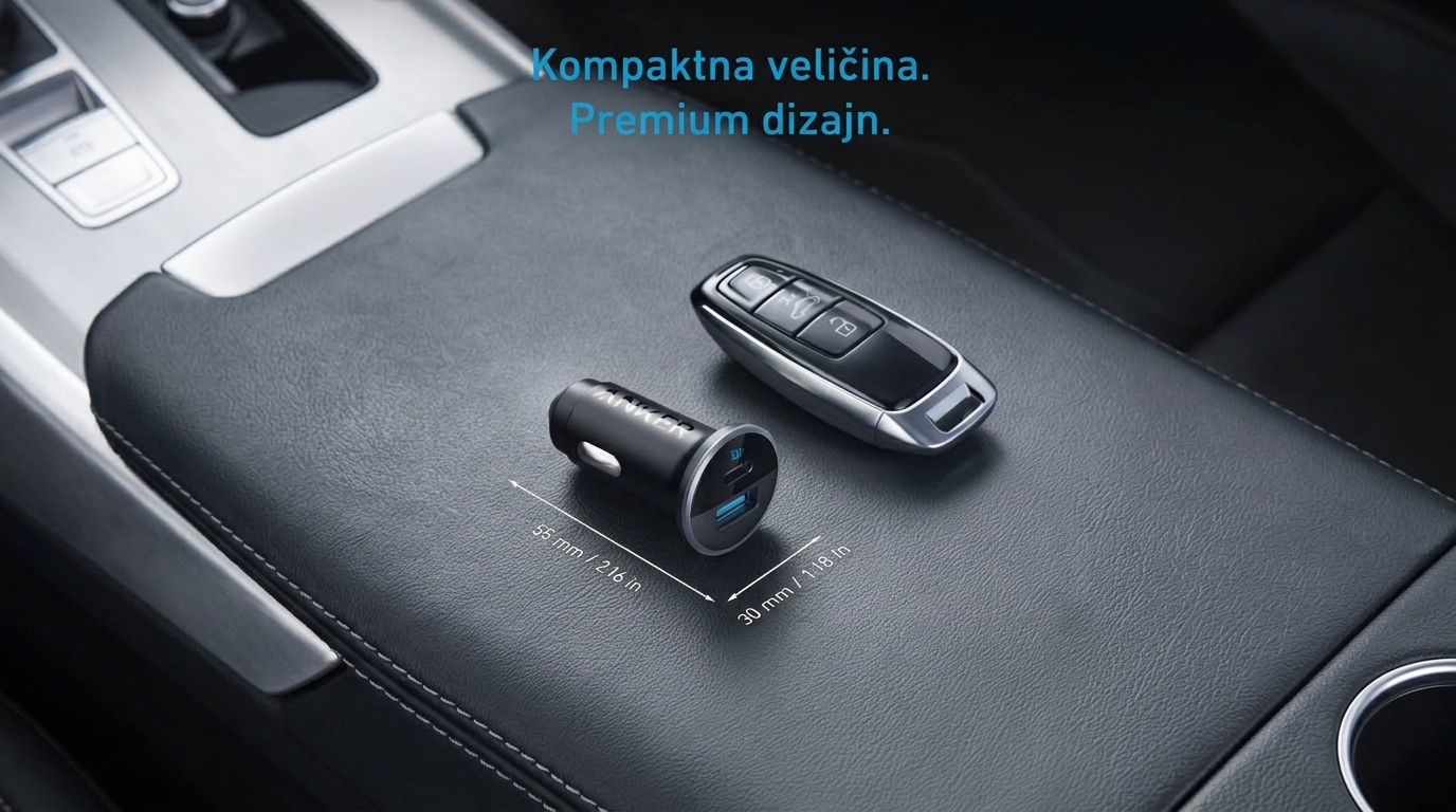 Anker Punjač Auto 52.5W 323 Crna