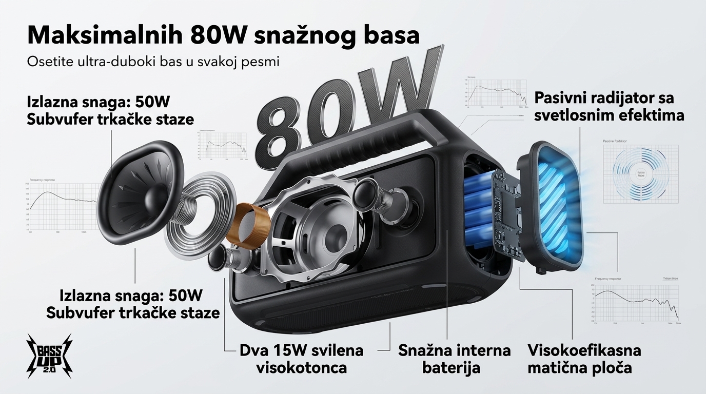 Soundcore Bluetooth zvučnik Boom 2 Crna