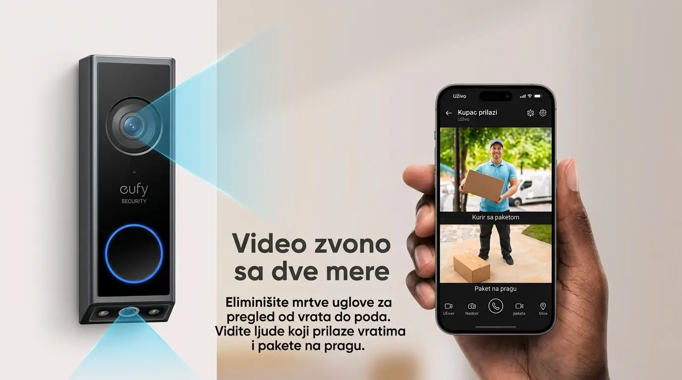 Eufy IP Video interfon E340 sa unutrašnjim zvonom