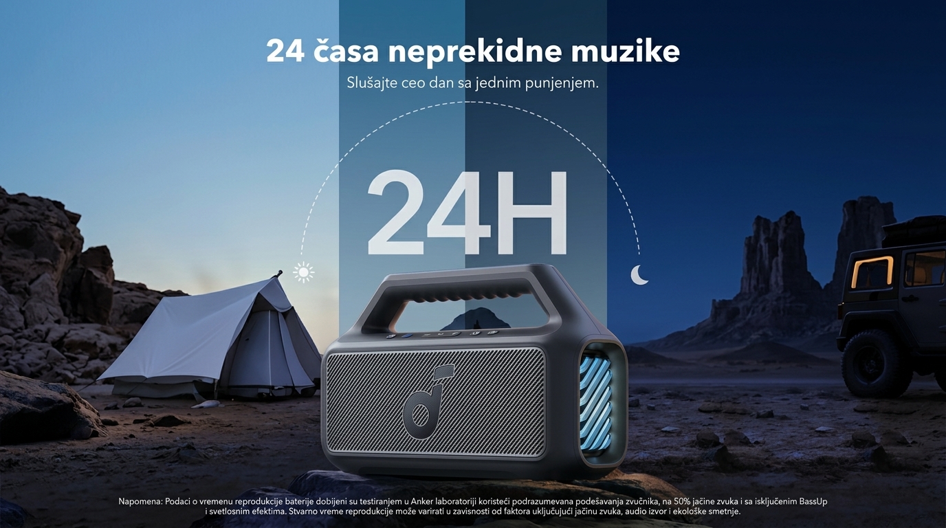 Soundcore Bluetooth zvučnik Boom 2 Crna