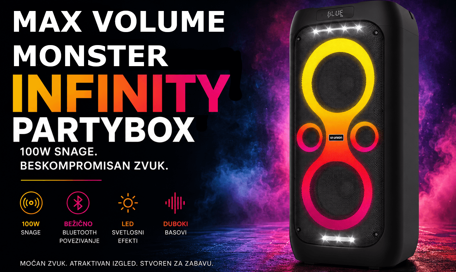 Union UN-PS100B-06 Infinity PartyBox zvučnik 100W