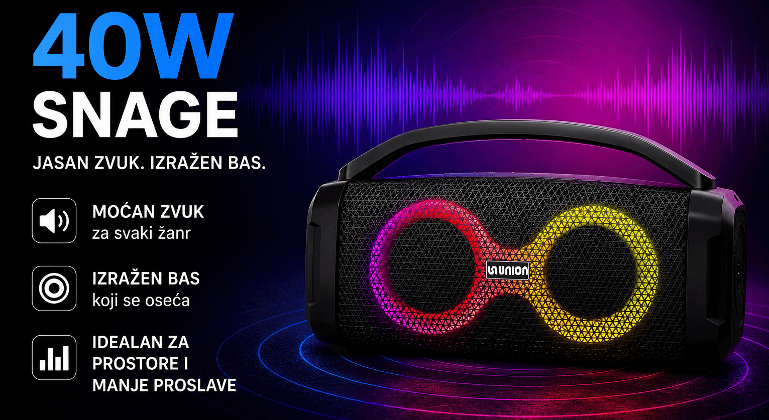 Union UN-PS40B-03 Infinity PartyBox zvučnik 40W