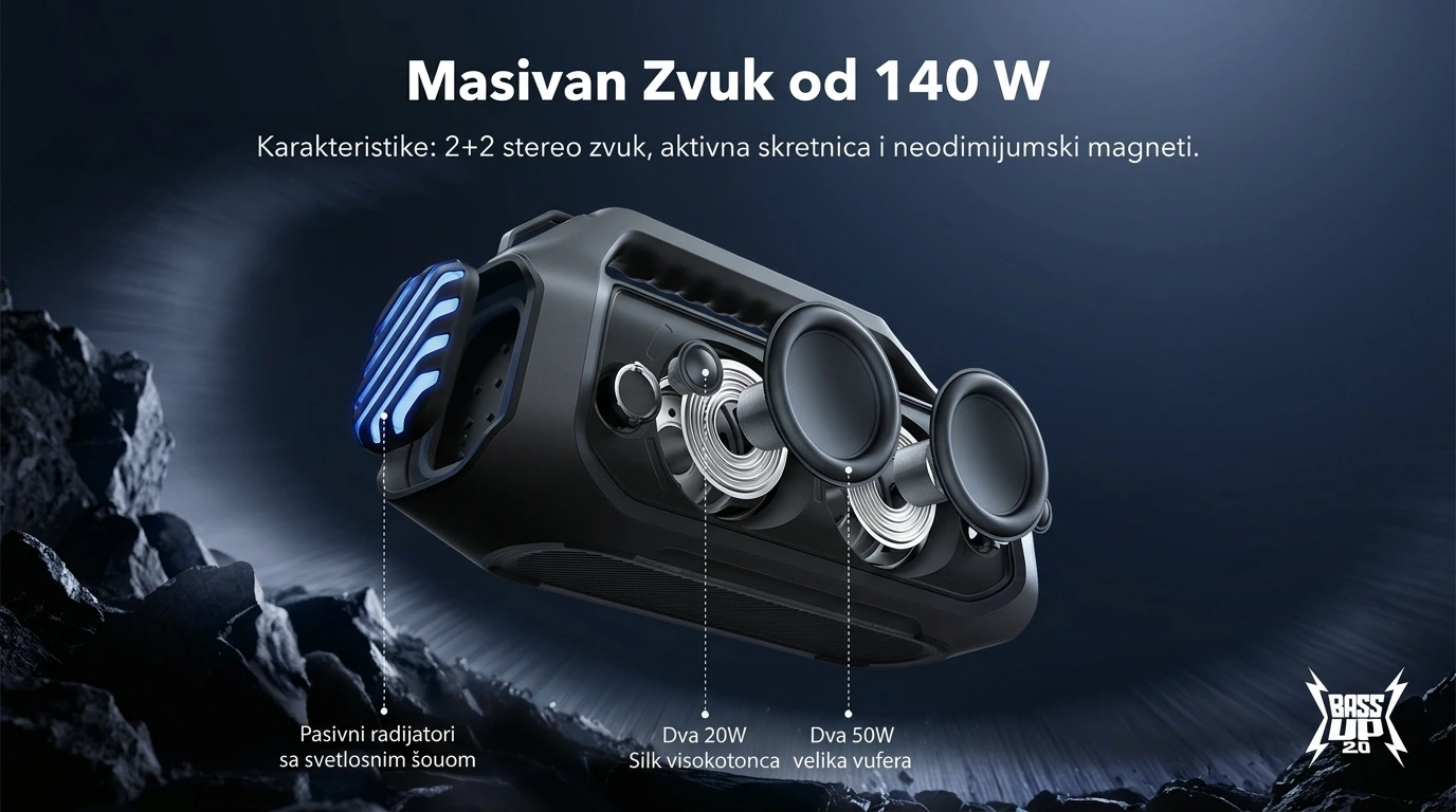 Soundcore Bluetooth zvučnik Boom 2 Plus Crna