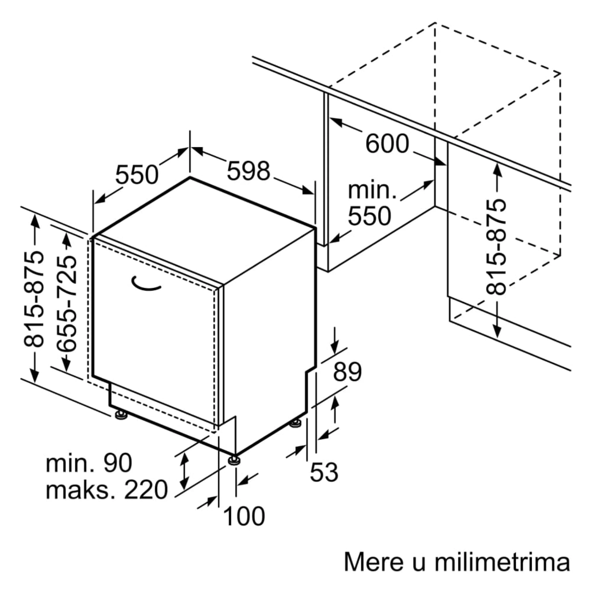 BOSCH UGRADNA MAŠINA ZA PRENJE SUDOVA SMV46K