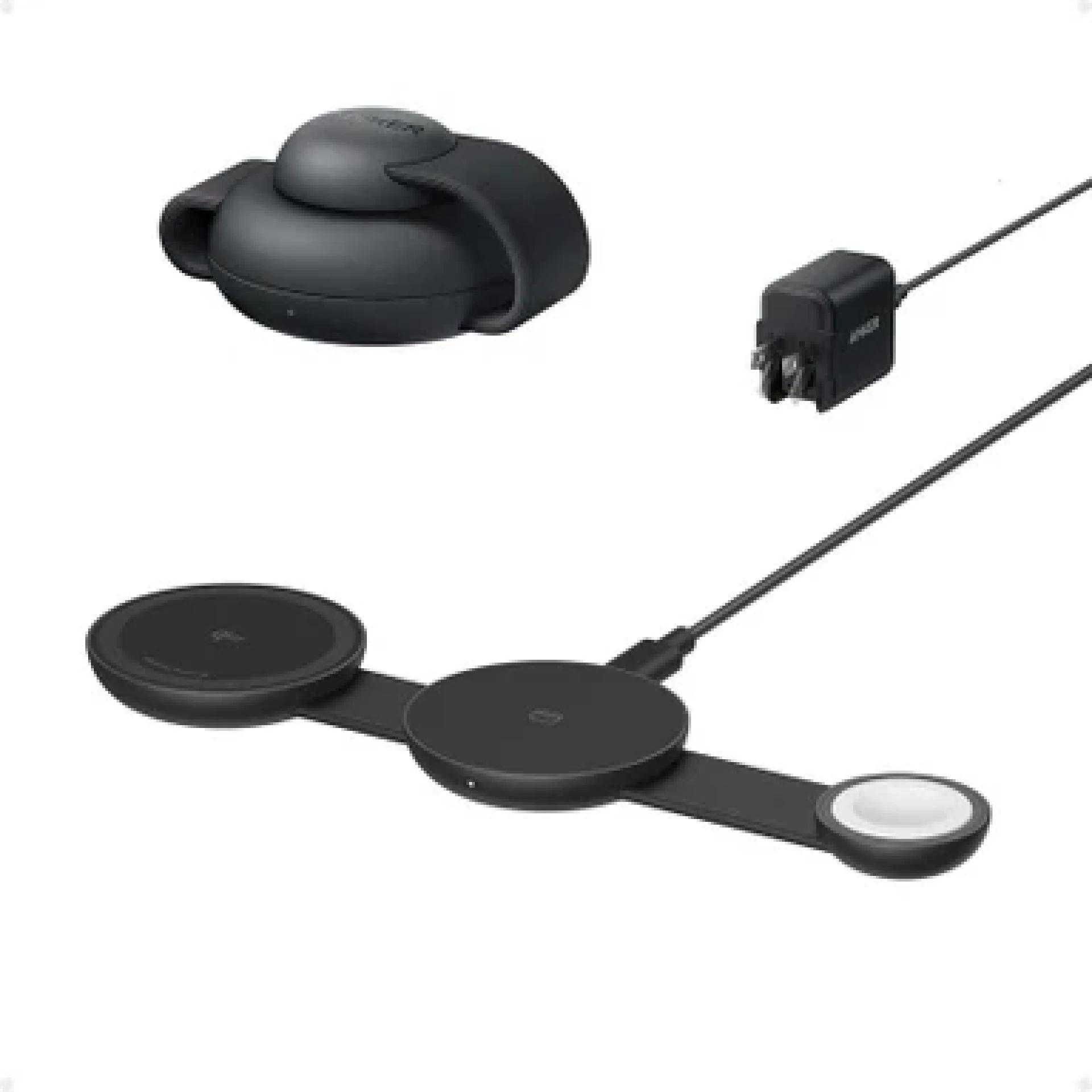 Anker Bežični punjač MagGo 15W Foldable 3-u-1 Crna Set