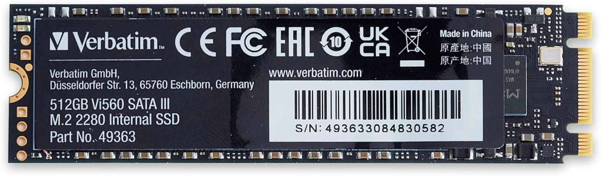 Verbatim Vi560 512GB M.2 SATA III SSD disk