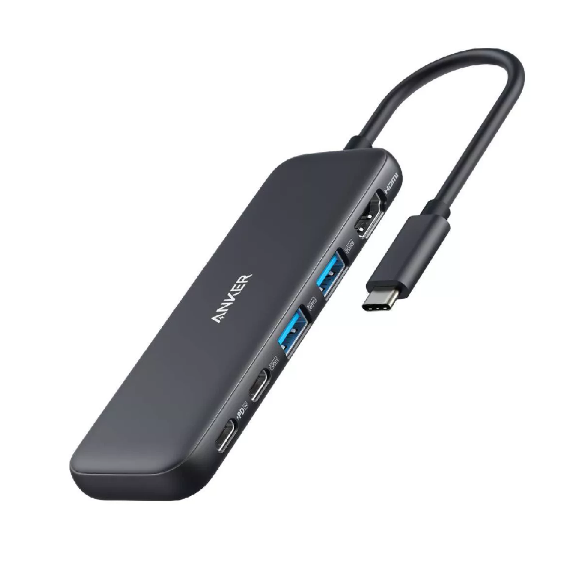 Anker Hub 5-u-1 USB-C 332 HDMI/USB-C Data/2xUSB-A./PD-IN Crna