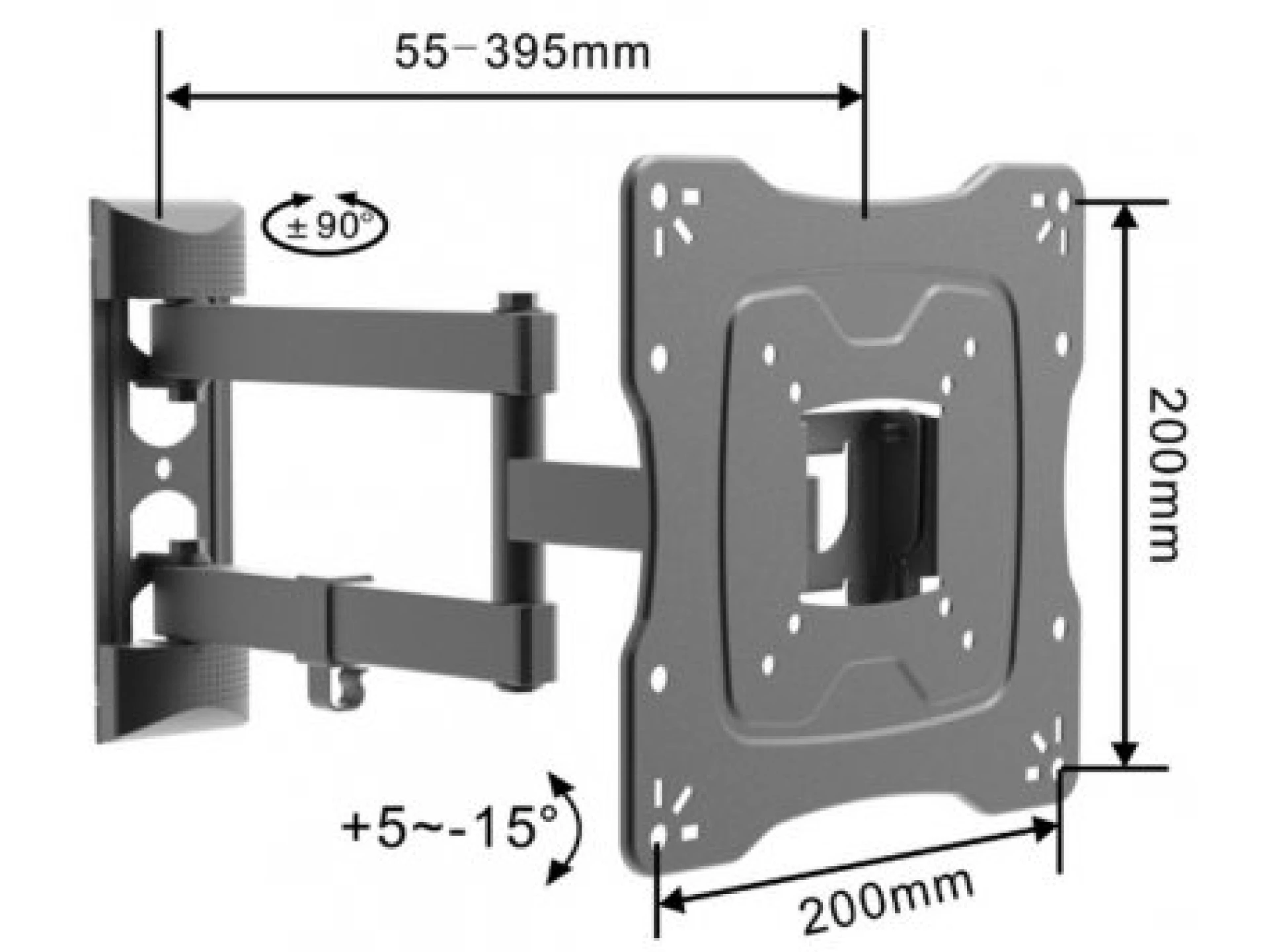 DOWE TV NOSAČ ZGLOBNI 17" - 42" DO 30KG VESA 200*200