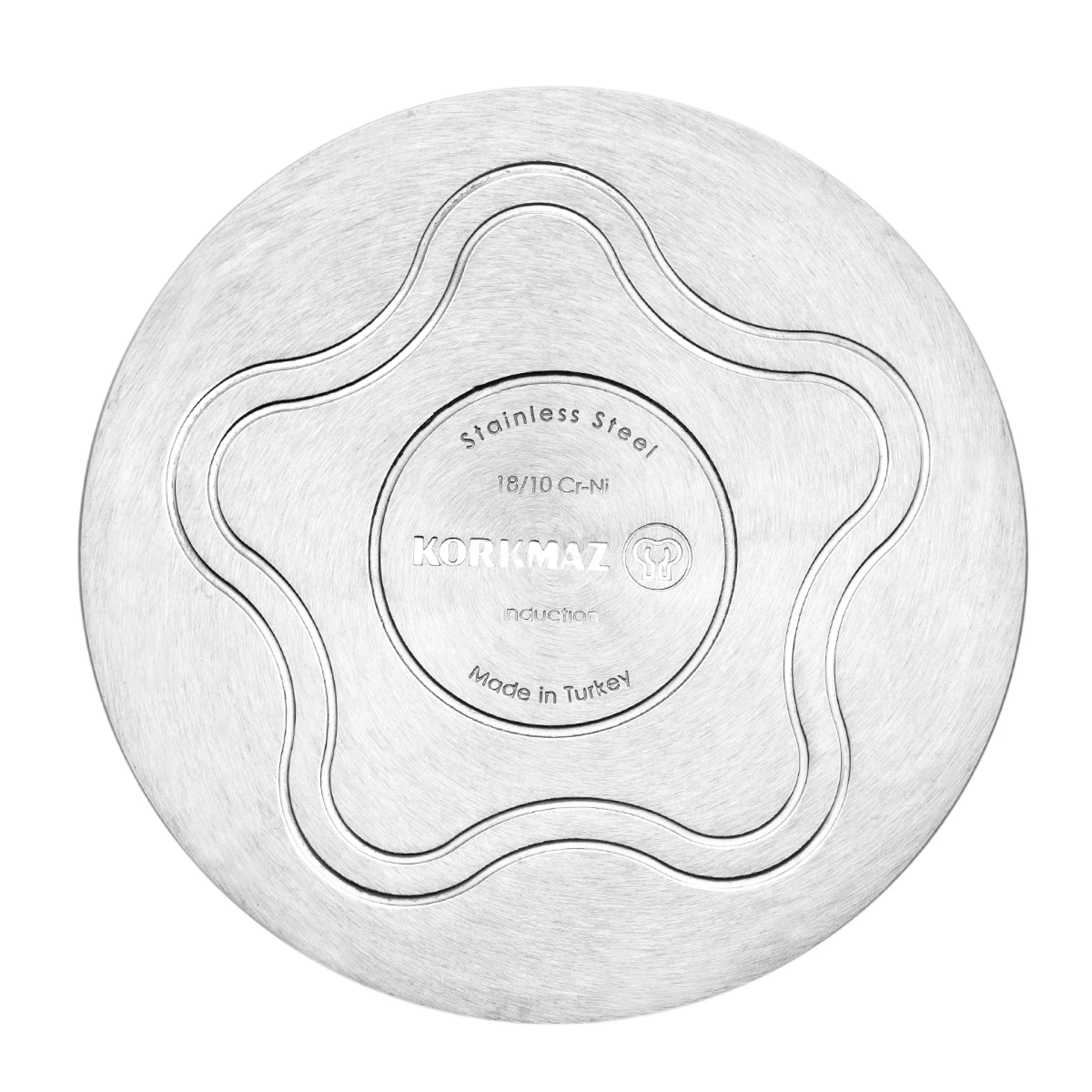 KORKMAZ ŠERPA SA POKLOPCEM ALFA 28x9cm niska Inox (A1027) NISKA INOX