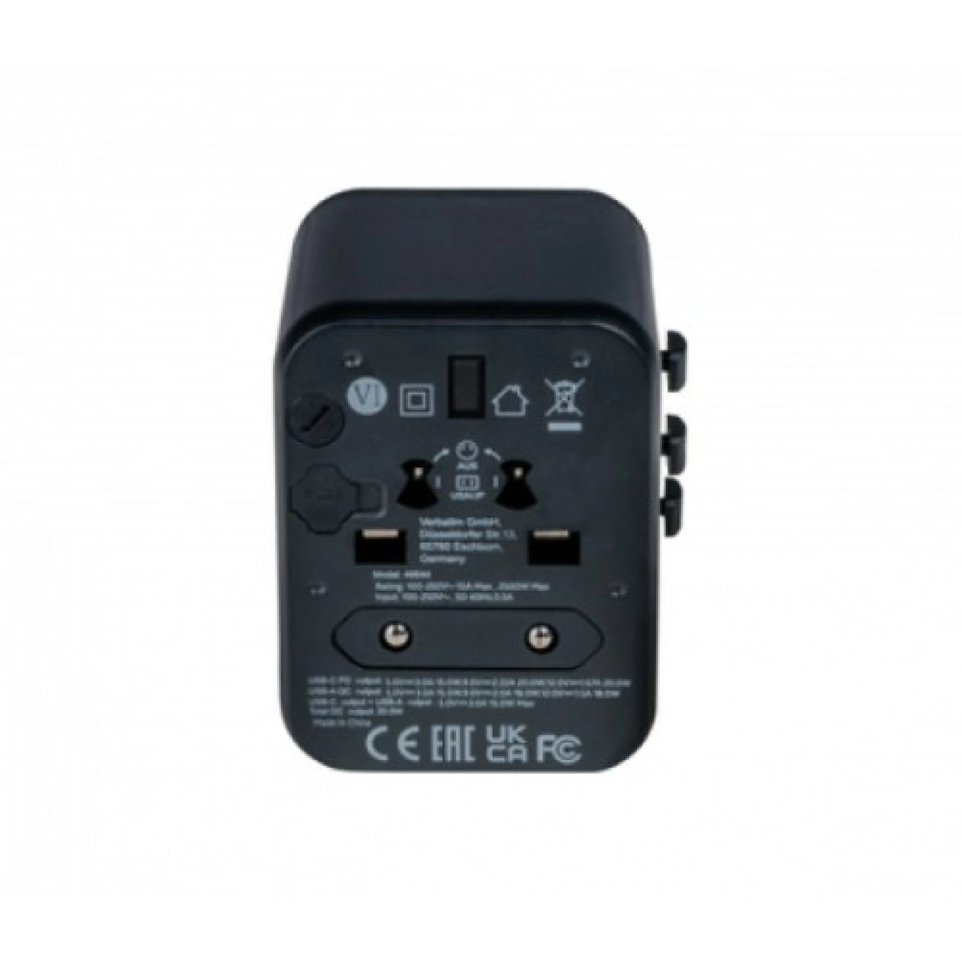 Verbatim UTA-02 Putni adapter US/UK/AUS/EU/USB-C(muški)/USB-A (ženski)