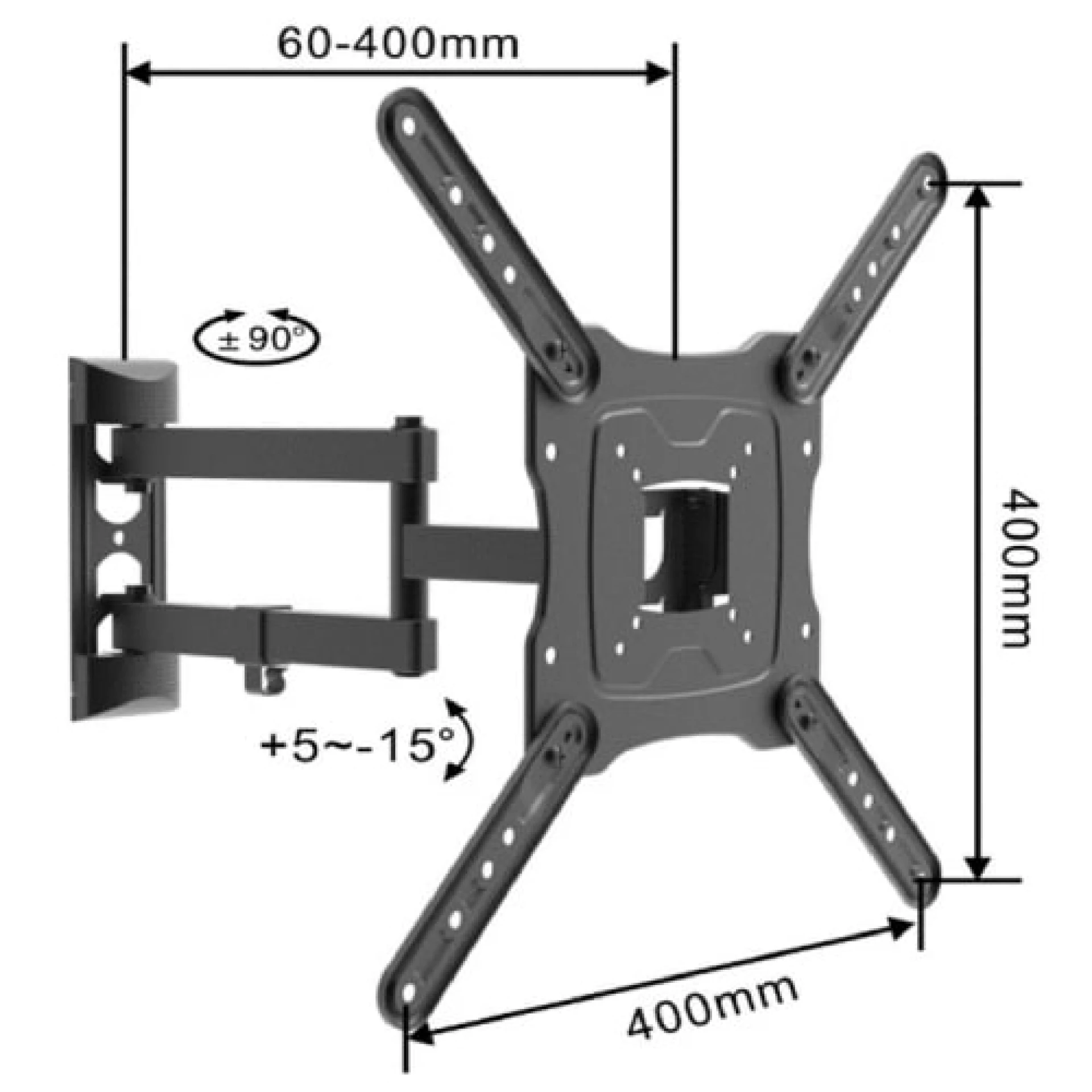 DOWE TV NOSAČ ZGLOBNI 17" - 55" DO 30KG VESA 400*400