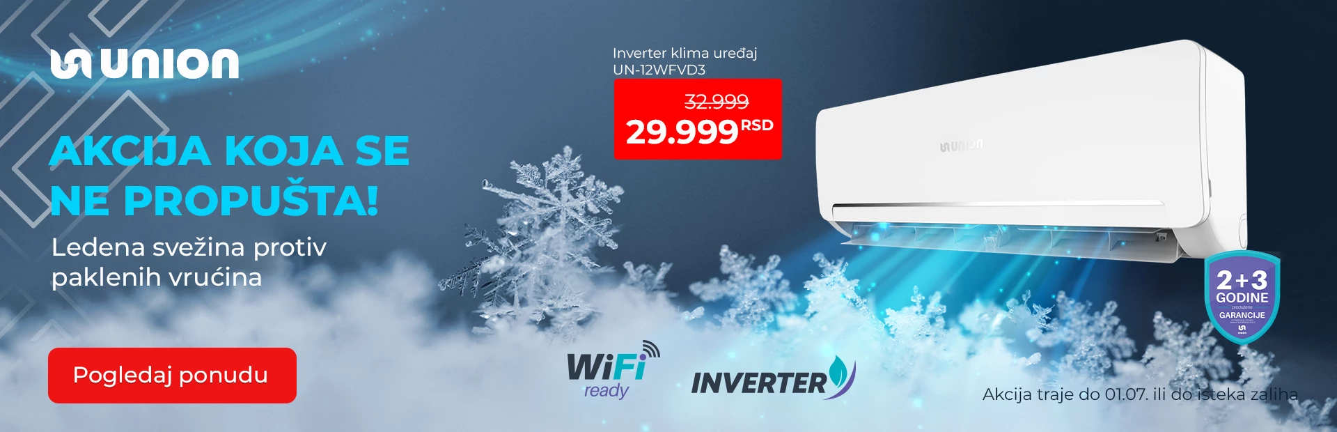 Union inverter klima uređaji na akciji