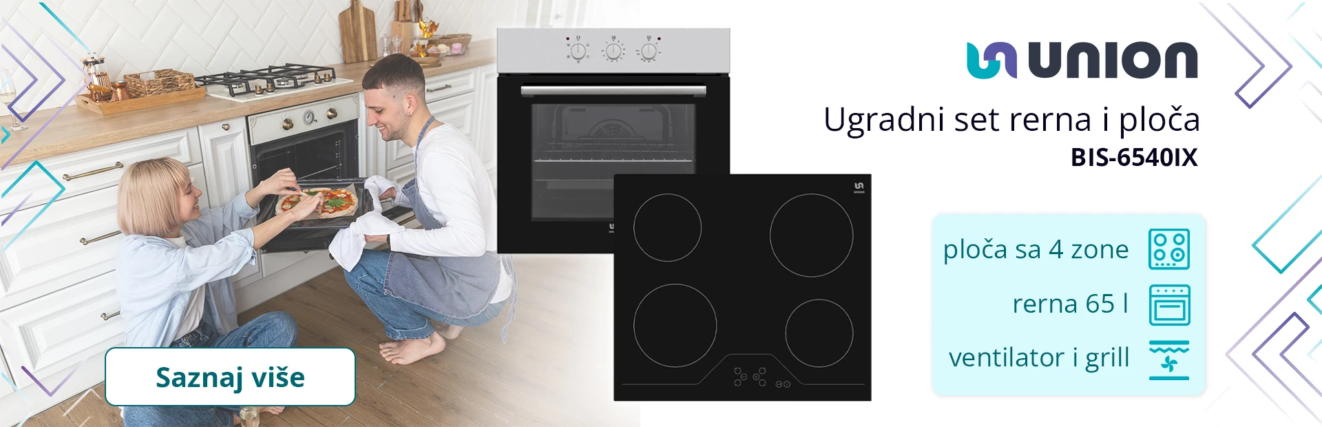 Union ugradni set rerna i ploča 