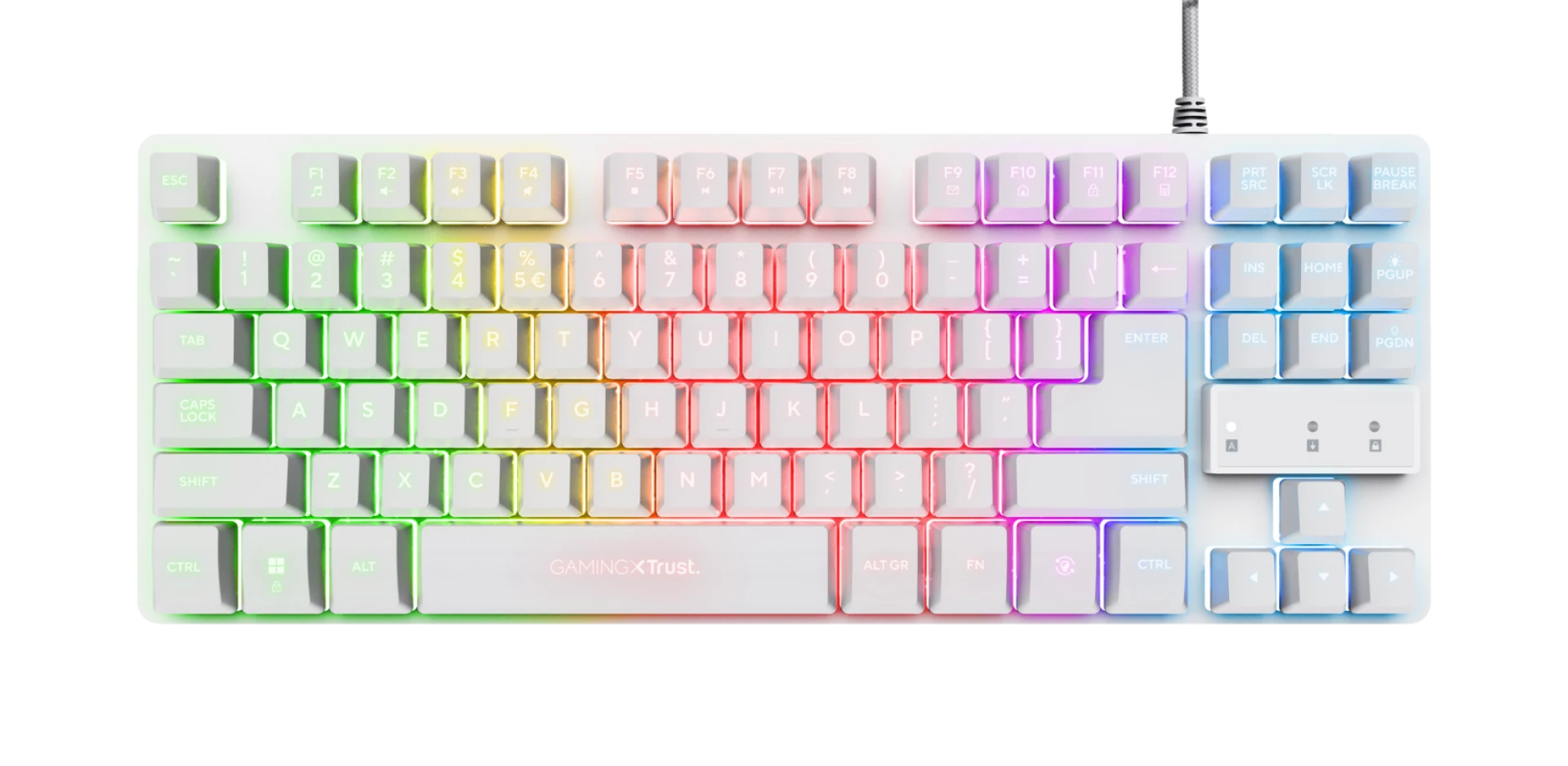 TRUST GXT833W THADO GEJMERSKA TASTATURA TKL (24737) BELA