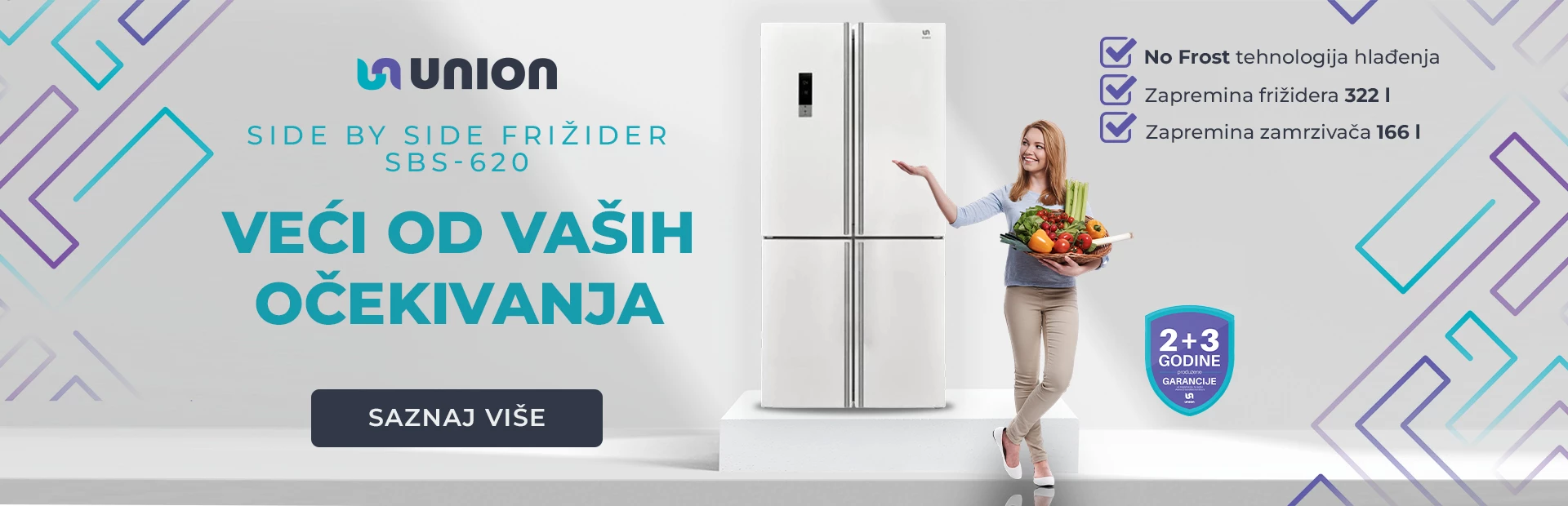 Union side by side frižider