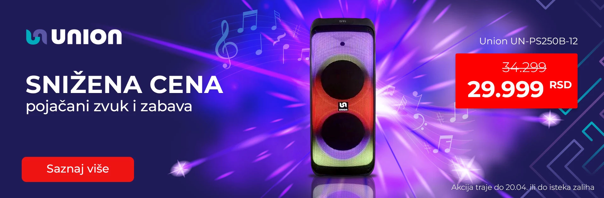 Top cena sjajnog Union partybox zvučnika