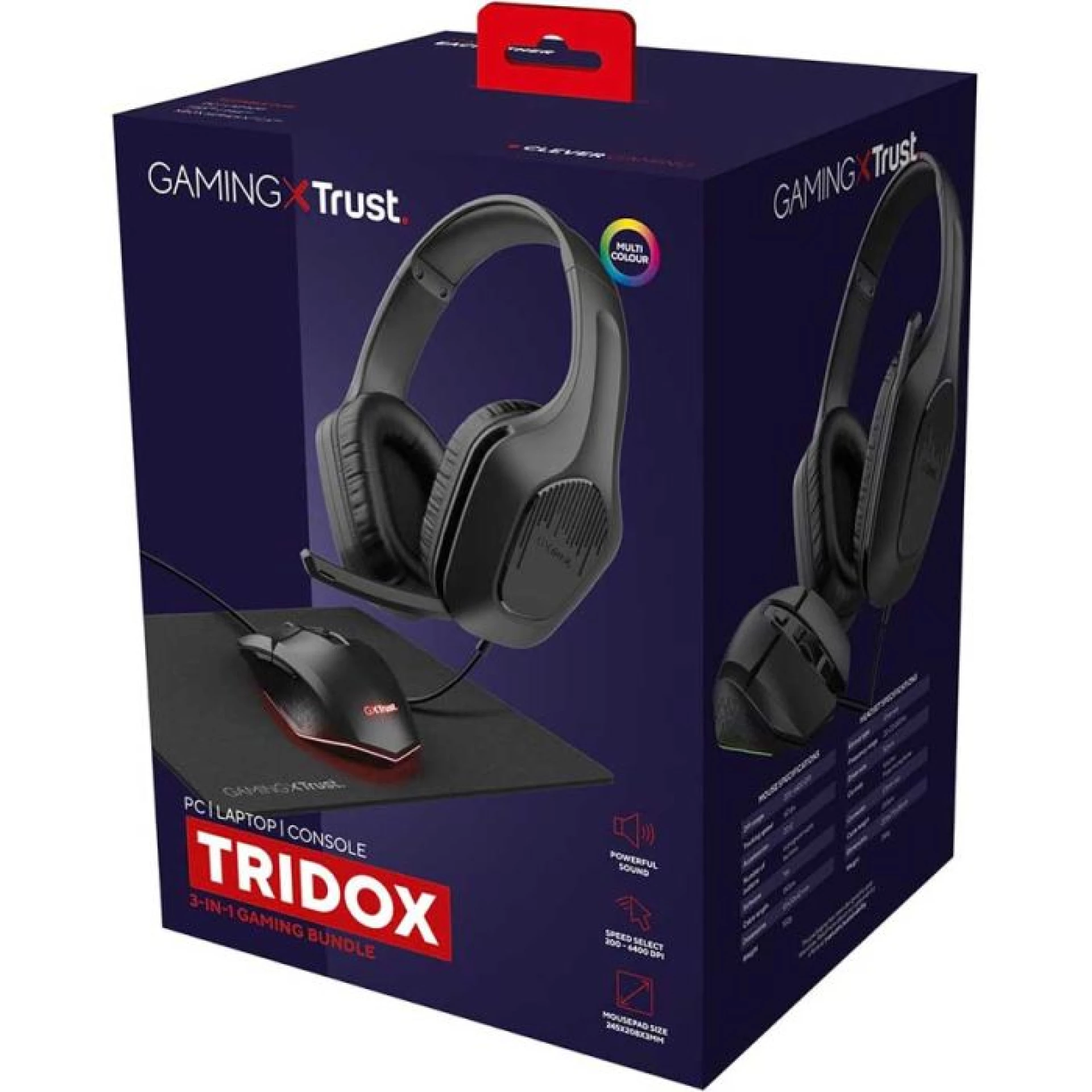 TRUST GXT790 TRIDOX 3-IN-1 GEJMERSKI SET - MIŠ, SLUŠALICE, PODLOGA (25117)