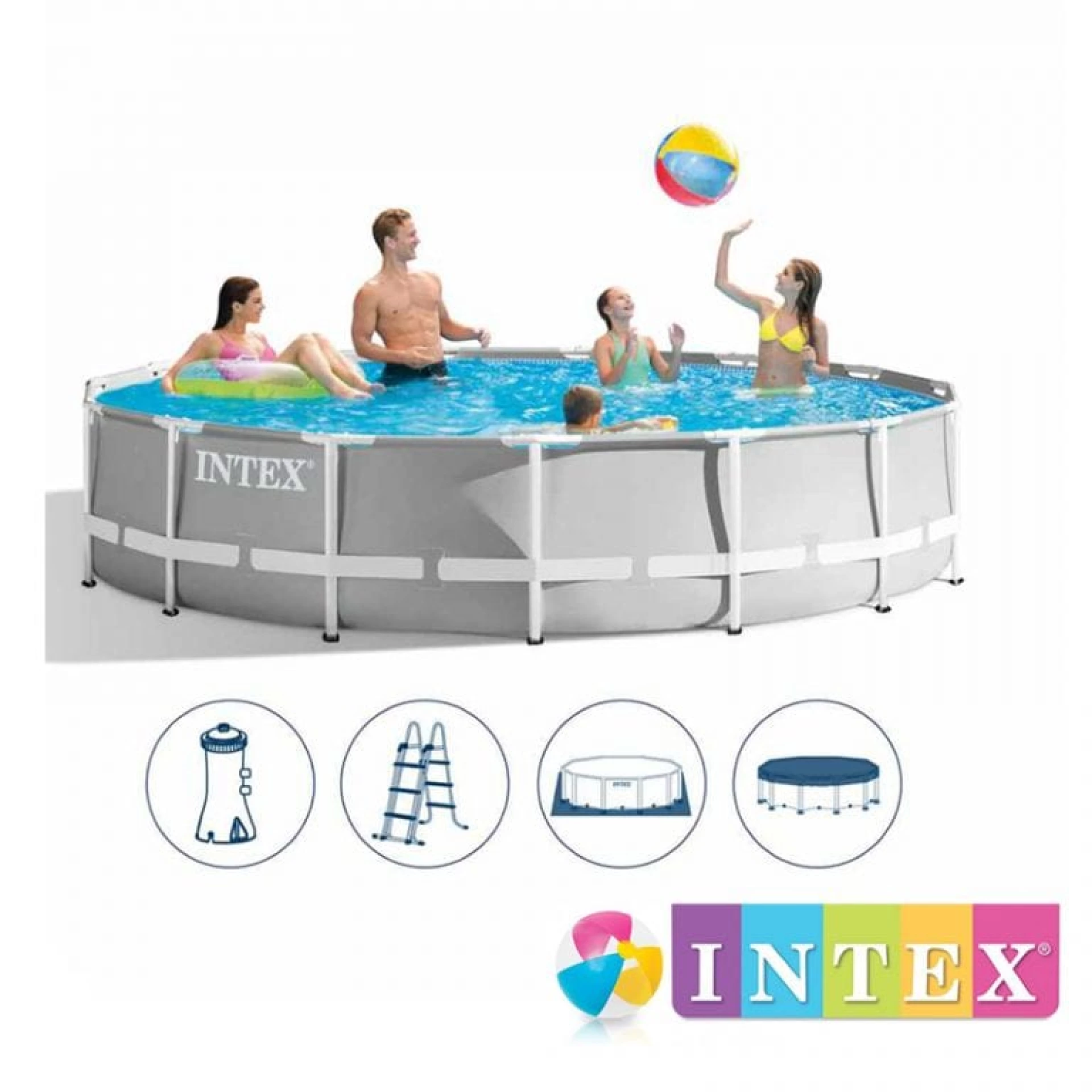 Intex Prism Frame bazen sa metalnim okvirom okrugli 4.57 x 1.07 m