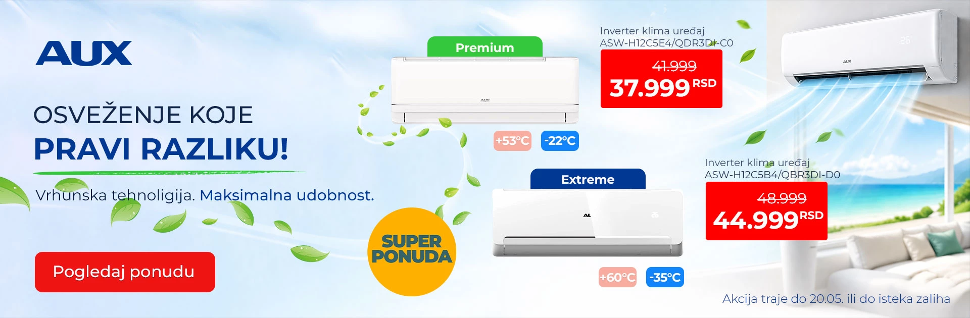 Inverter klima uređaji Aux