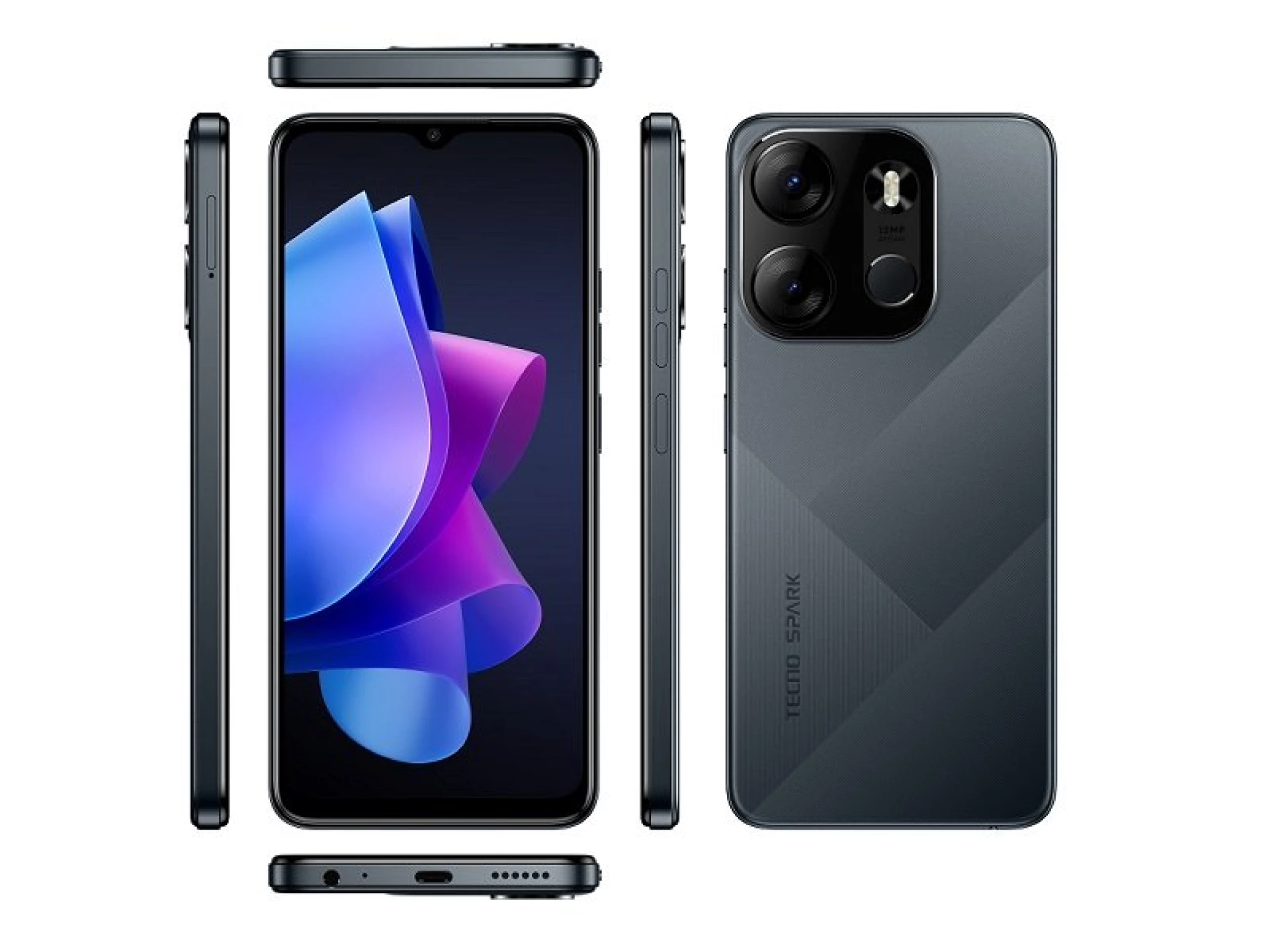 Tecno Spark Go 2023 3/64GB crni mobilni 6.56" Helio A22 3GB 64GB 13Mpx+QVGA Dual SIM