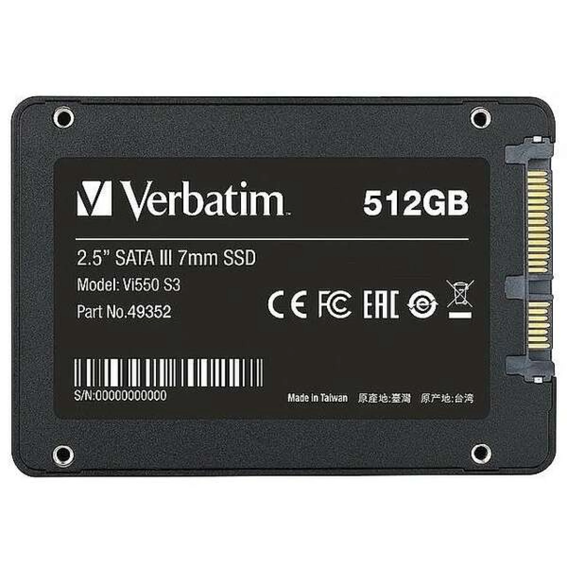 Verbatim Vi550 512GB 2.5" SATA III SSD disk