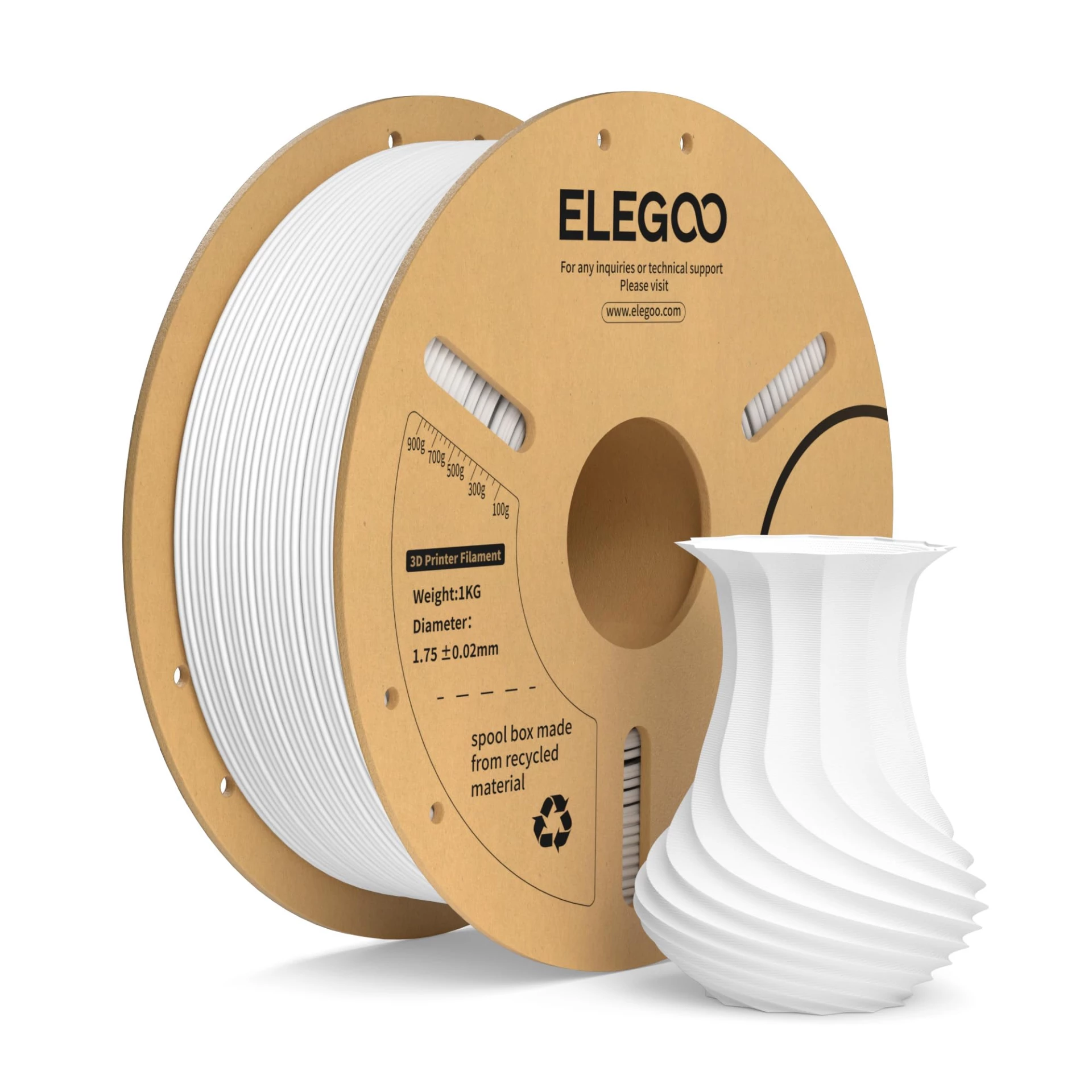 Elegoo PLA beli filament za 3D štampač 1kg