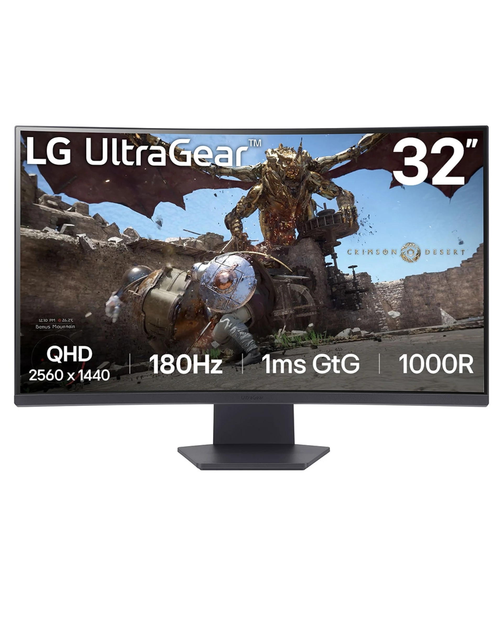LG Gaming zakrivljeni monitor UltraGear 32GS60QC-B 32" VA