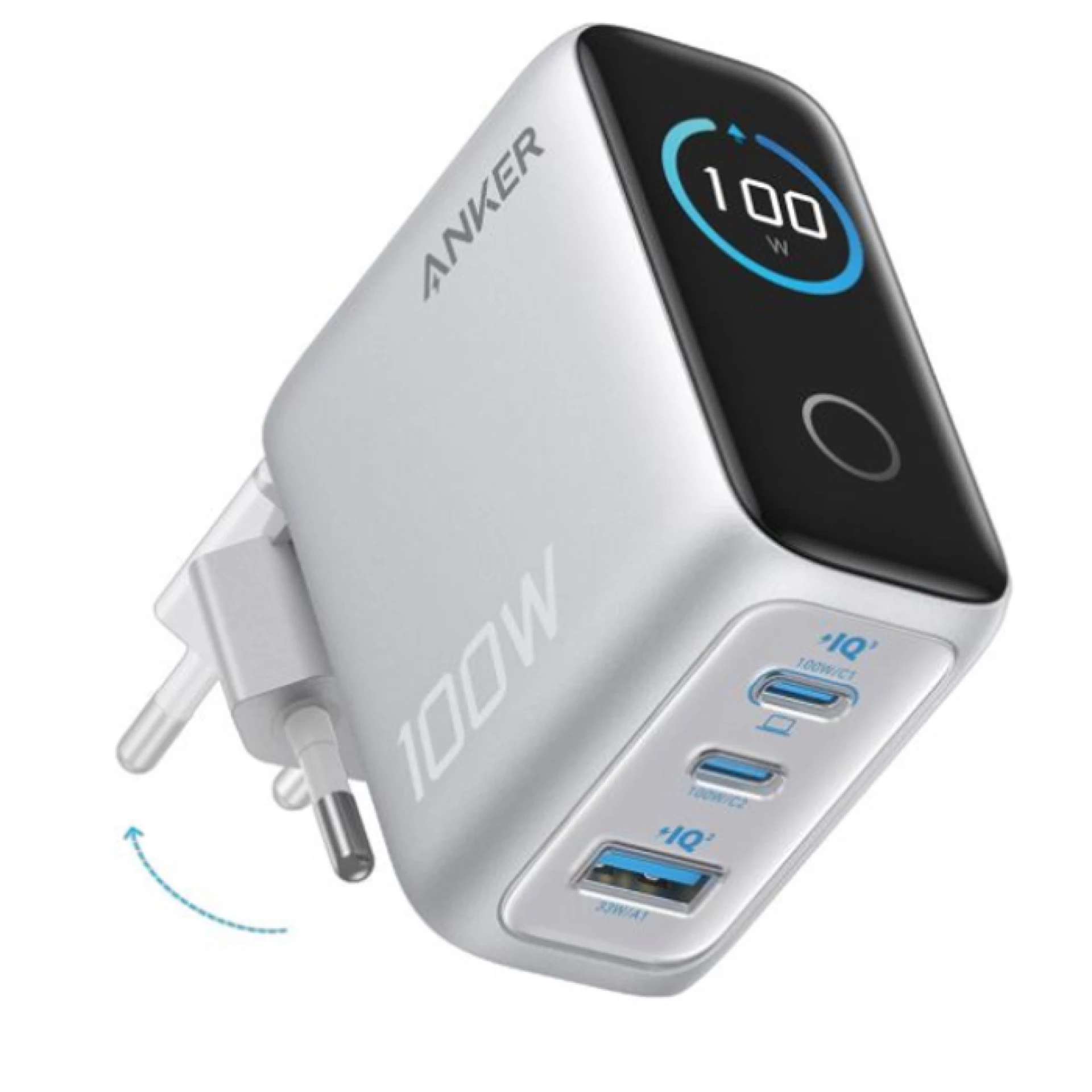 Anker Punjač 100W Prime GaN 3 Porta Siva