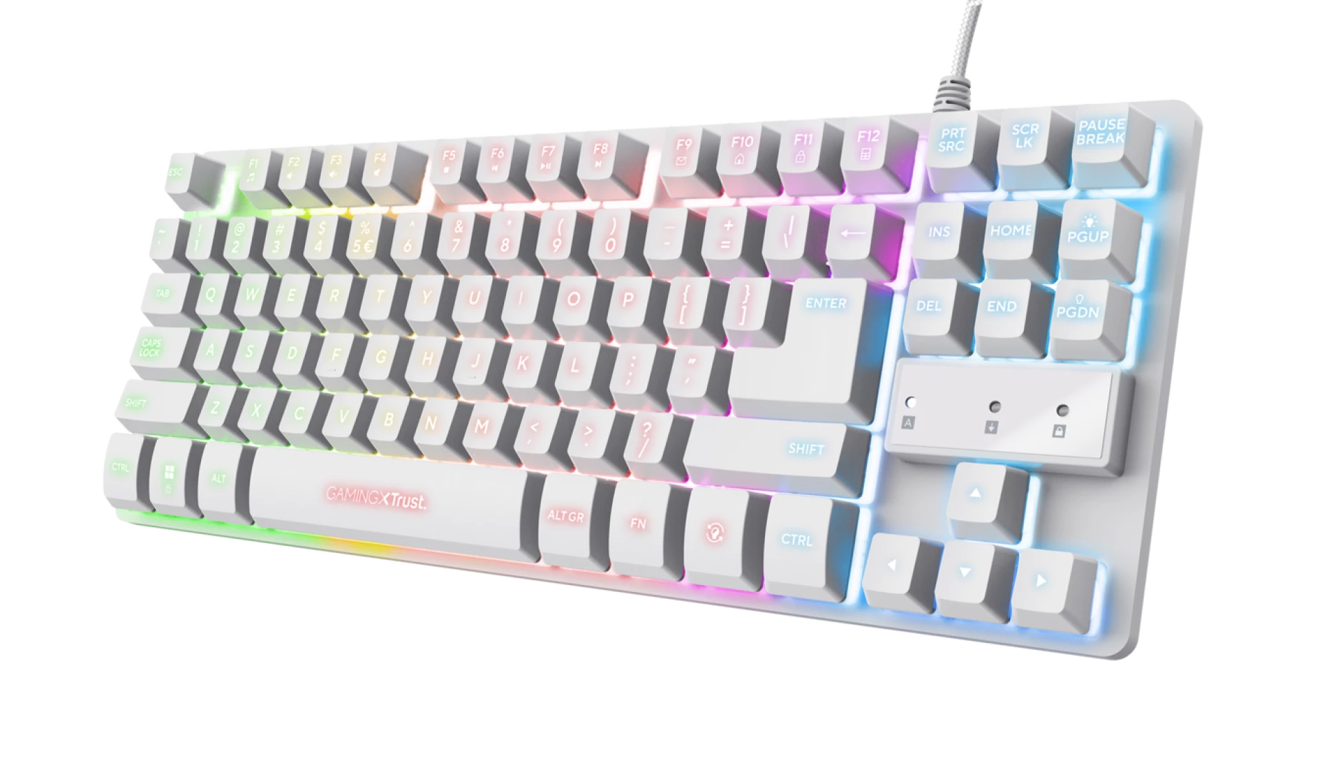 TRUST GXT833W THADO GEJMERSKA TASTATURA TKL (24737) BELA