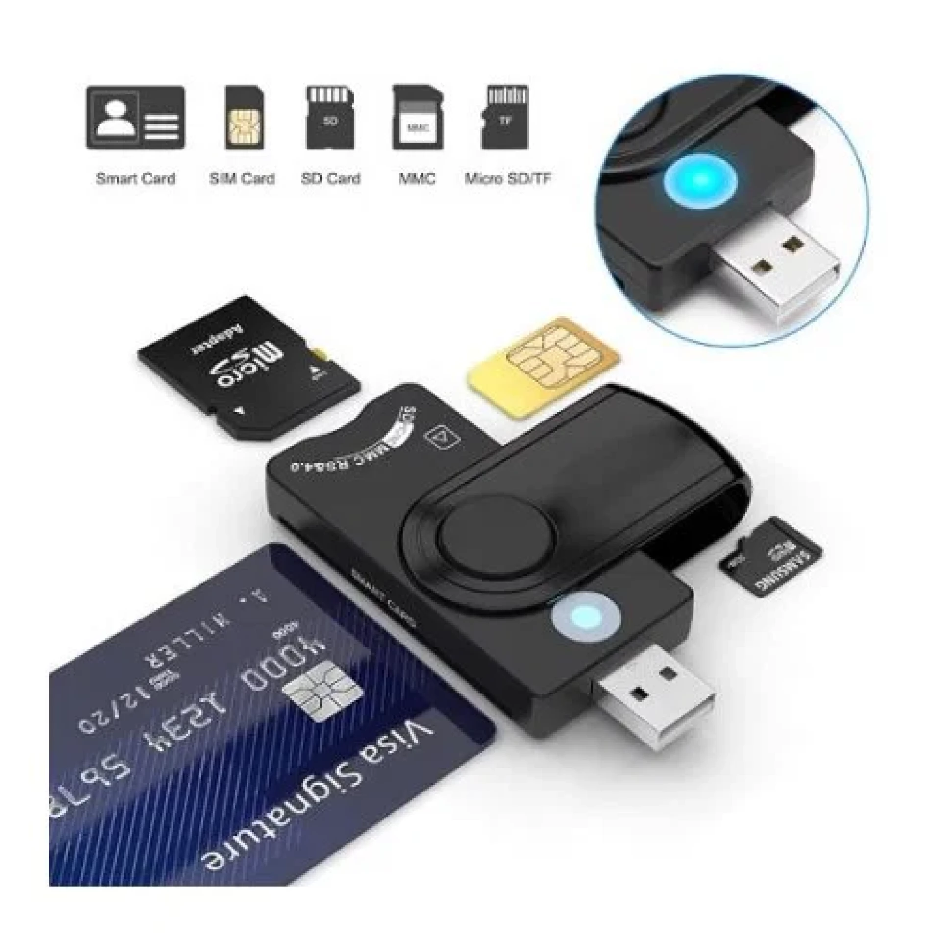 Kettz CR-K030 4u1 čitač ID smart i SIM kartica