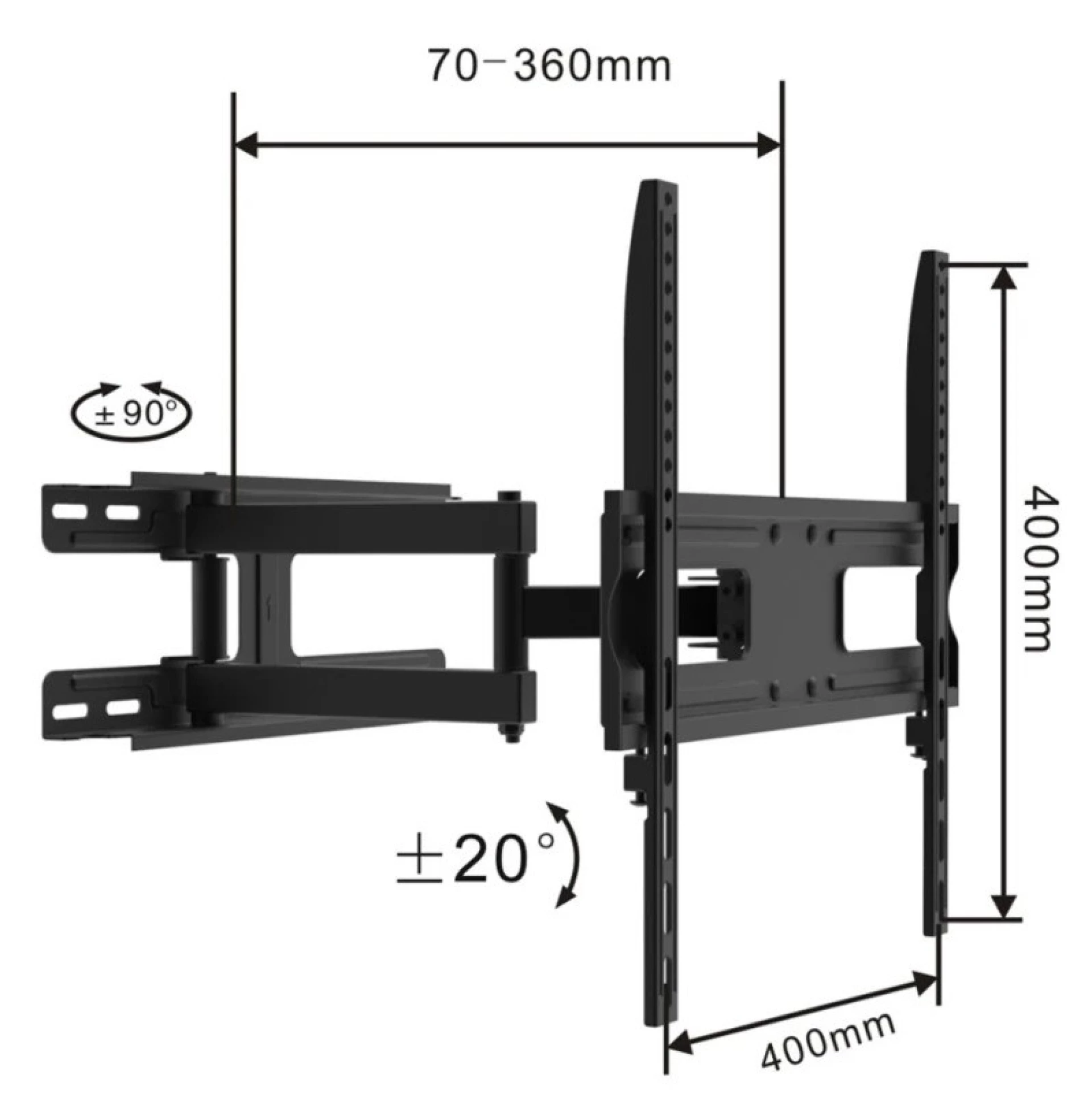 DOWE TV NOSAČ ZGLOBNI 32" - 55" DO 45KG VESA 400*400