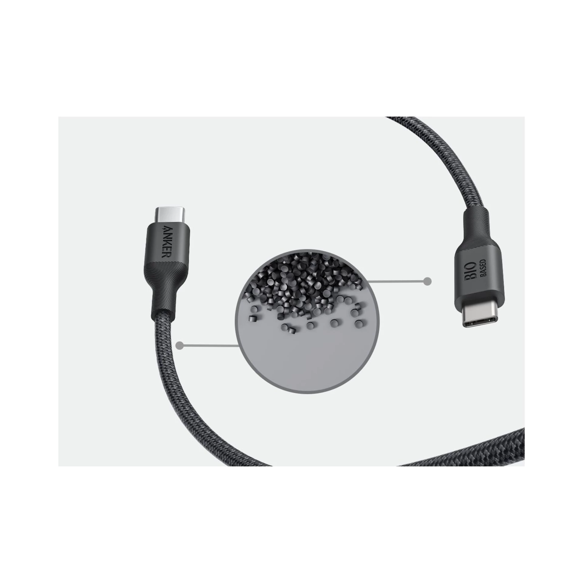 Anker Kabl 544 USB-C na USB-C 140W 480Mbp 1.8m Bio-Nylon Crna