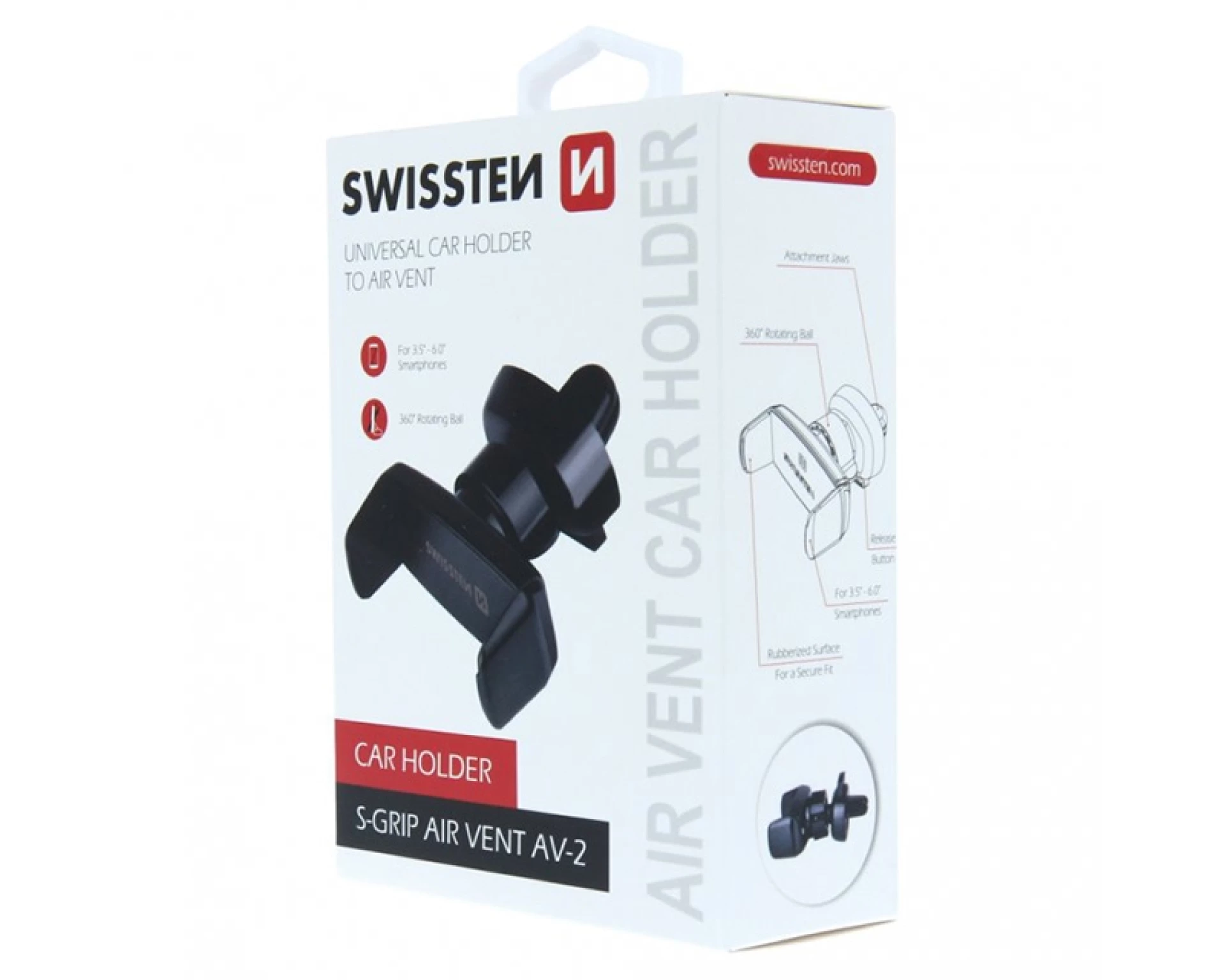 SWISSTEN AUTO DRZAČ ZA MOBILNI VENTILACIONI ROTACIONI S-GRIP AV-2