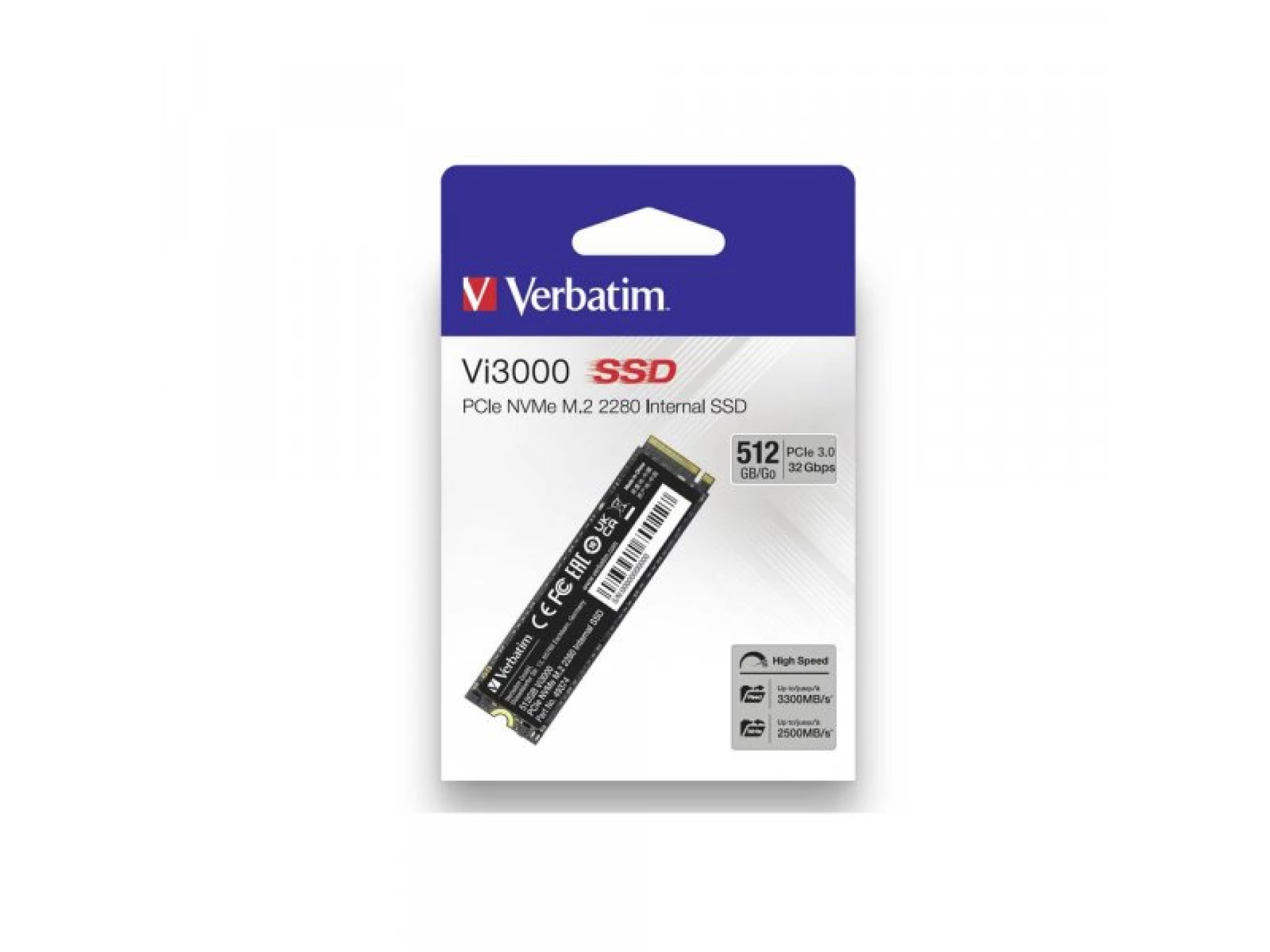 Verbatim 512GB PCIe NVMe M2 SSD disk