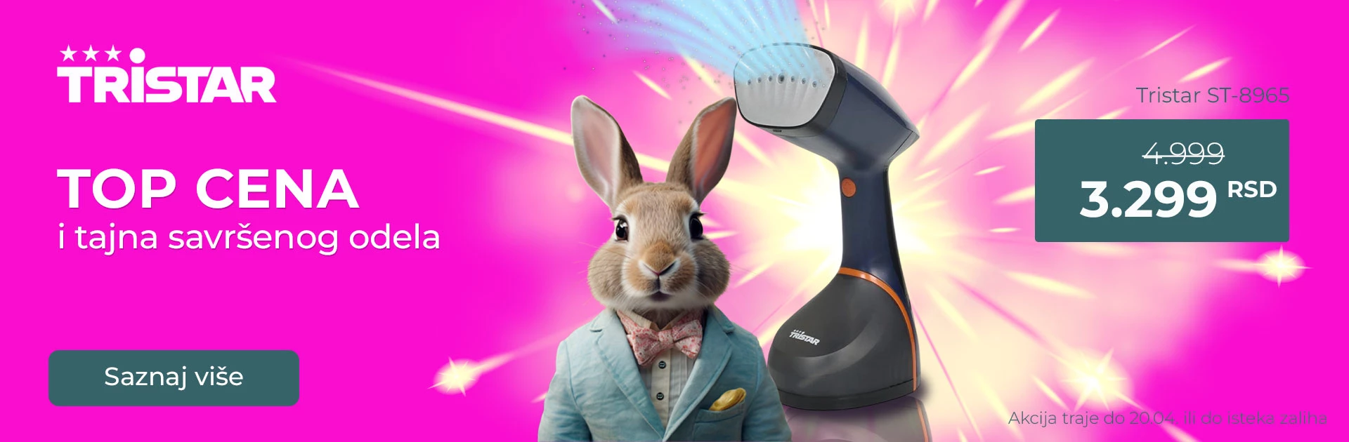 Tristar pegla za vertikalno peglanje