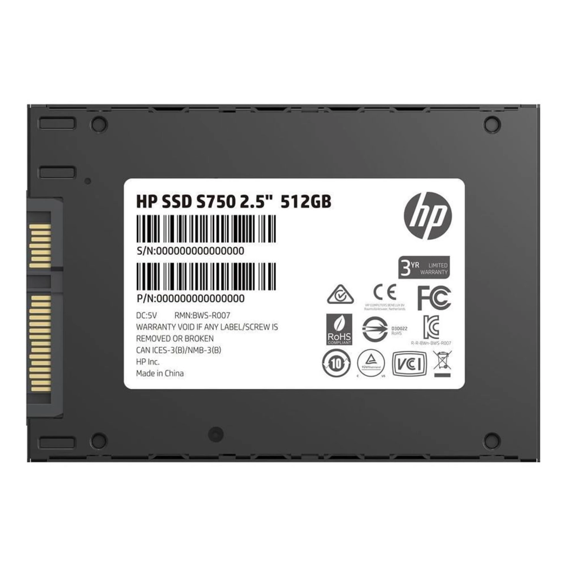 HP 512GB 2.5" SATA III S750 (16L53AA) SSD disk