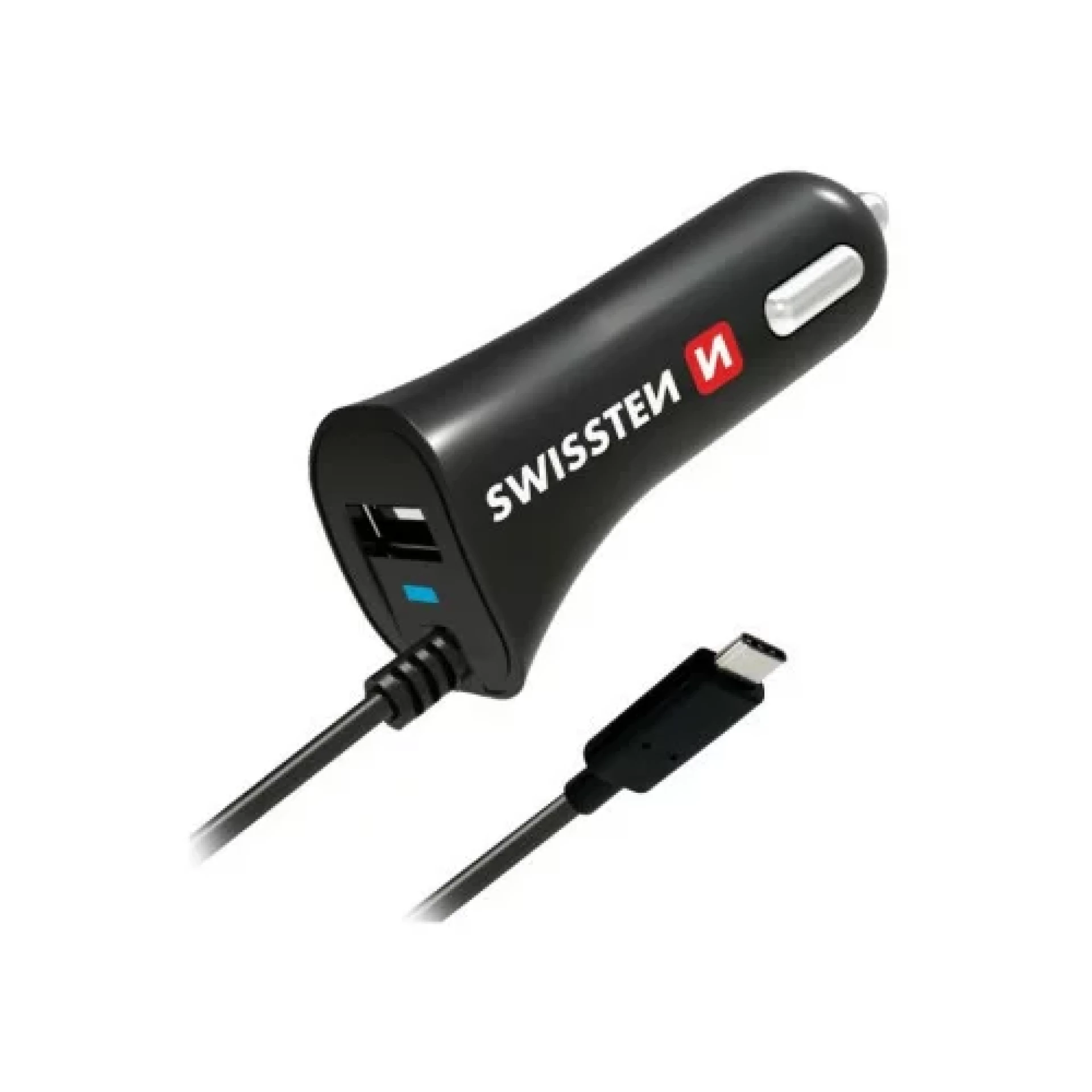 Swissten 714 Auto punjač sa kablom USB C+USB A 2.4A