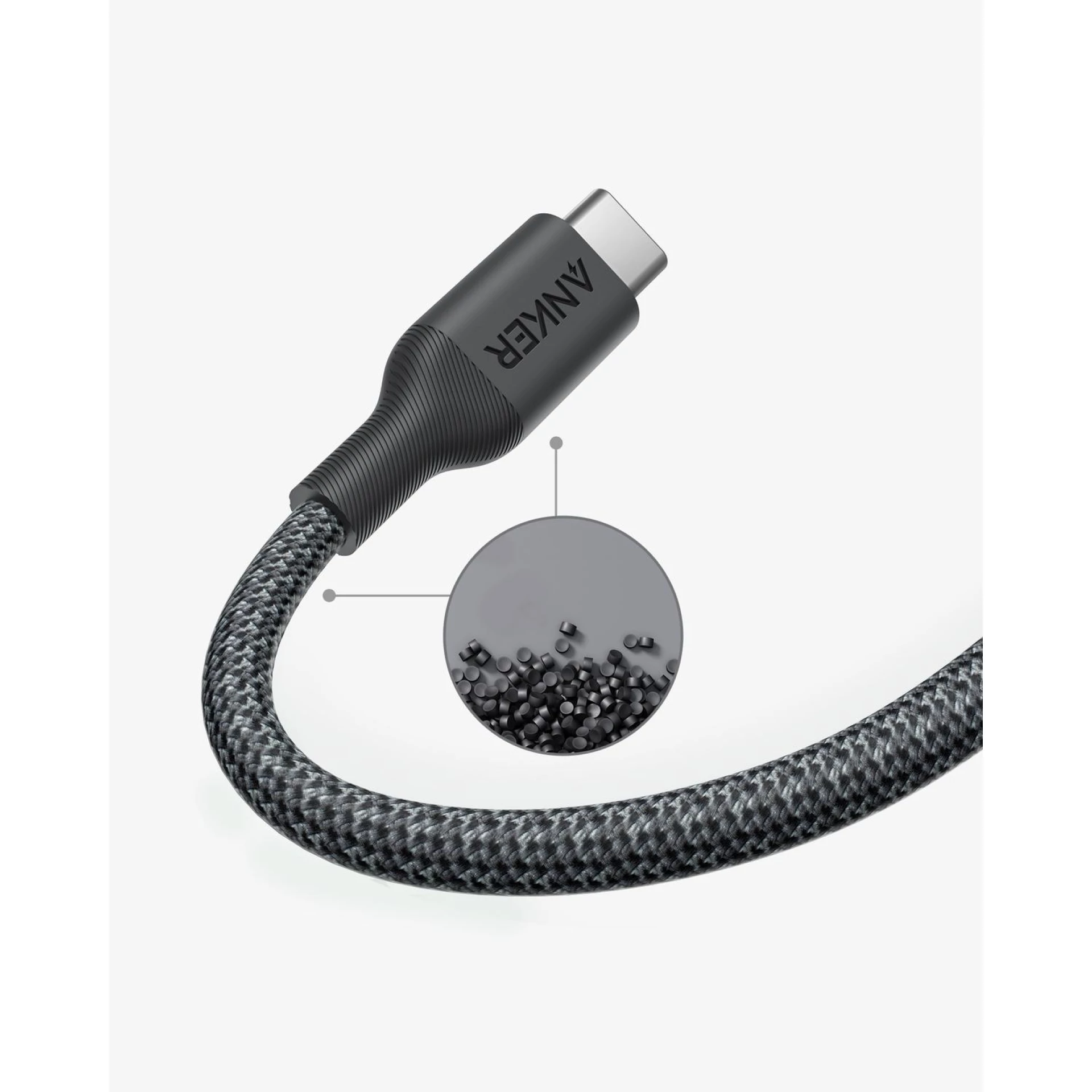 Anker Kabl 544 USB-C na USB-C 140W 480Mbp 1.8m Bio-Nylon Crna