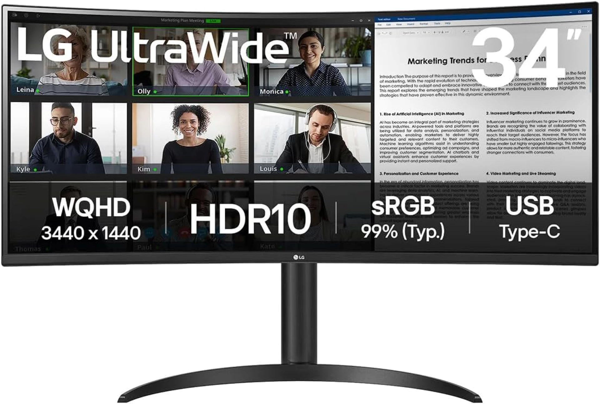 LG Monitor 34WR55QK-B VA 34"