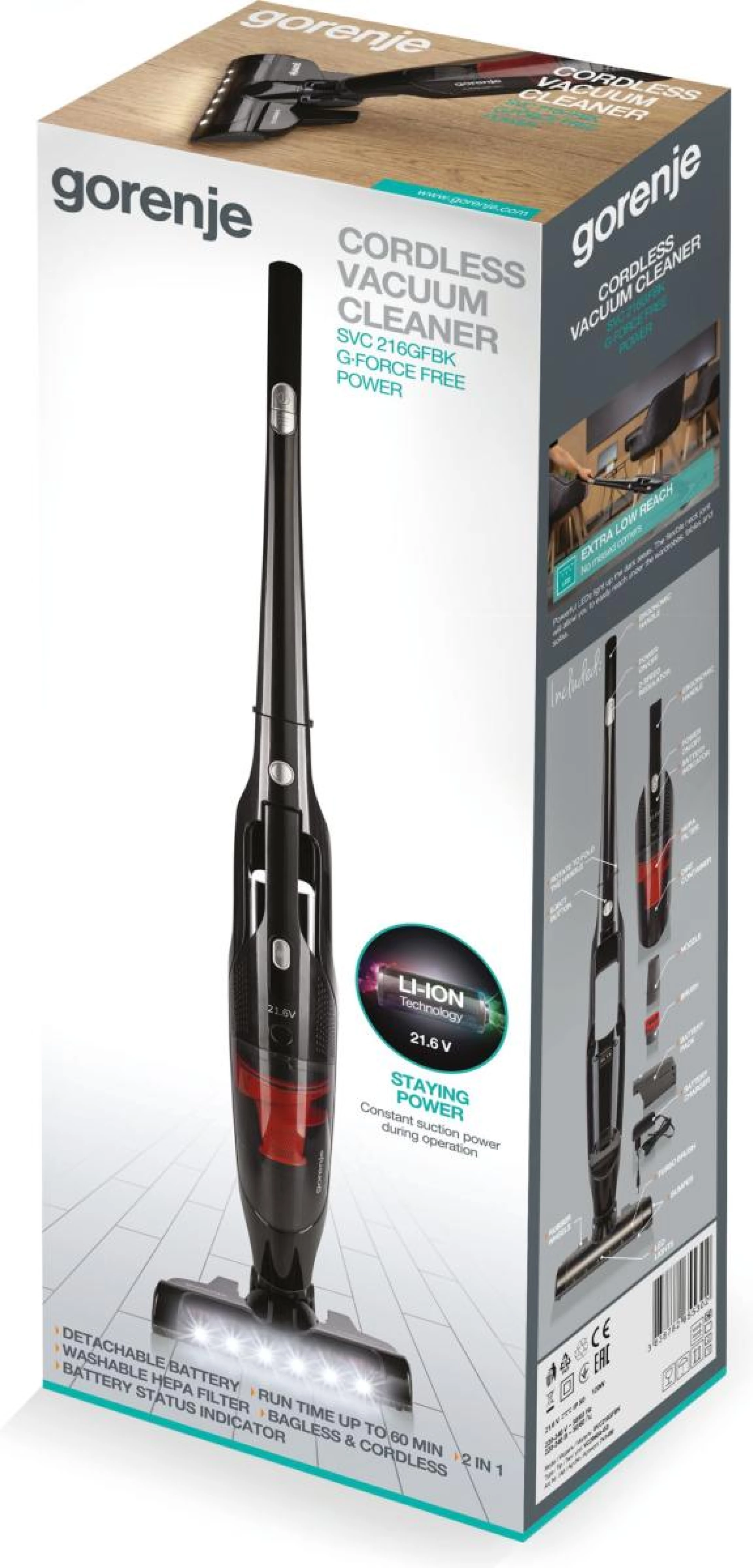 Gorenje Štapni usisivač SVC216GFBK