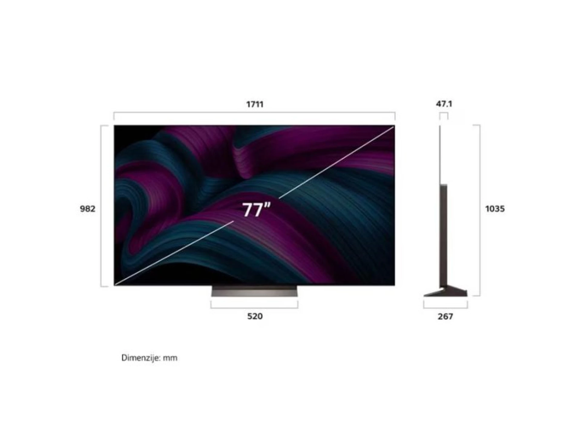 LG OLED77C51LA Smart TV 77" 4K Ultra HD OLED evo