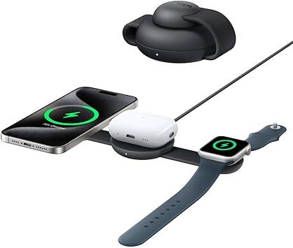 Anker Bežični punjač MagGo 15W Foldable 3-u-1 Crna Set