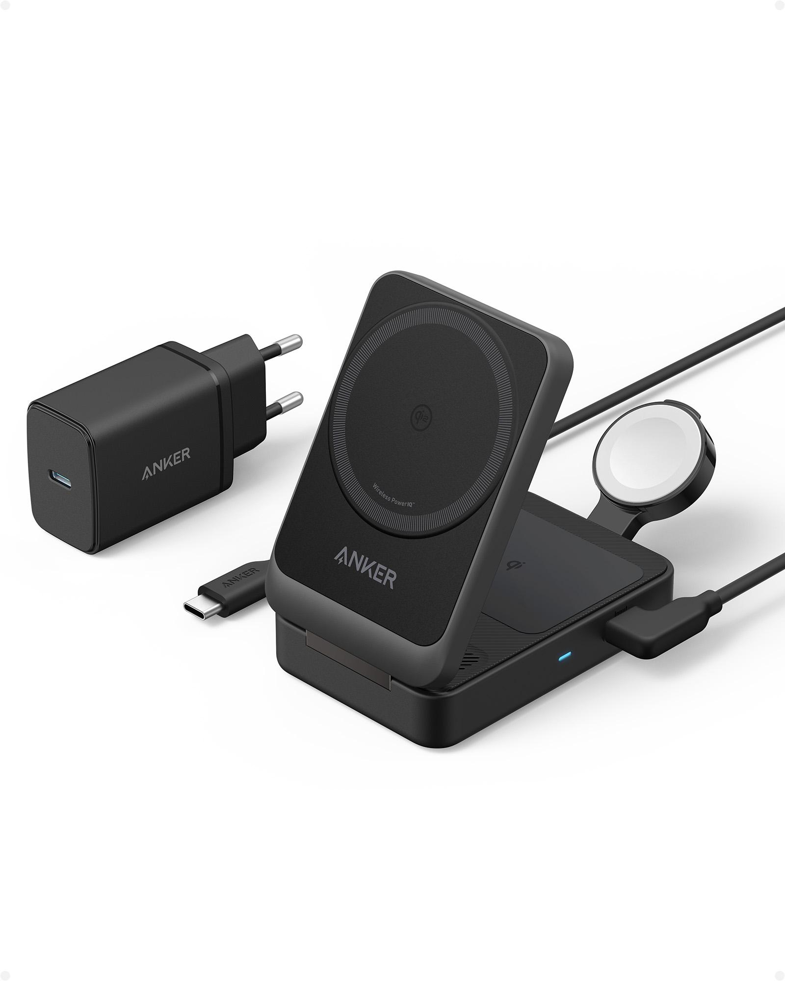 Anker Bežični punjač MagGo 15W Preklopni 3-u-1 Crna Set