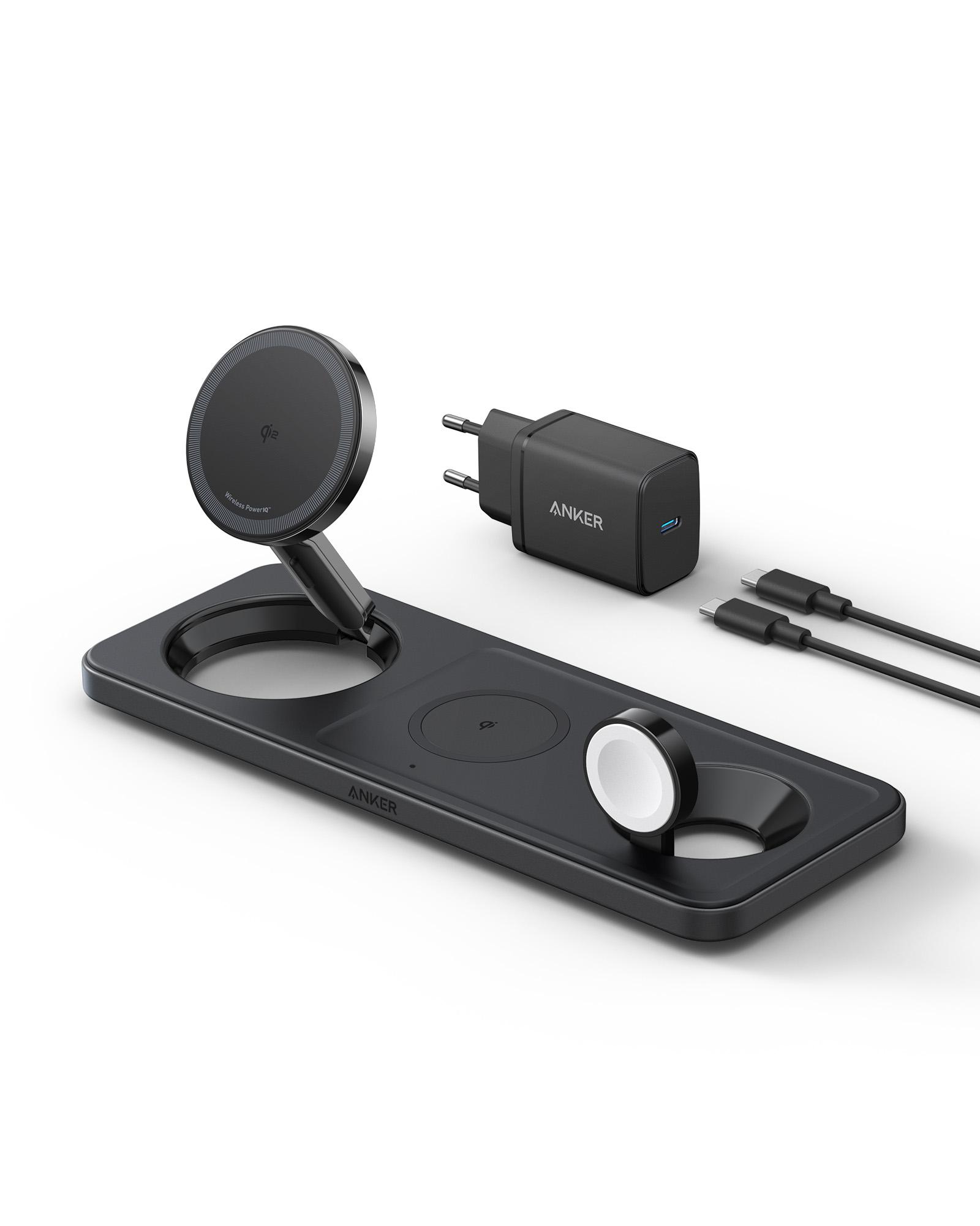 Anker Bežični punjač MagGo 15W Stoni 3-u-1 Crna Set