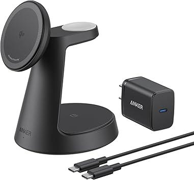 Anker Bežični punjač MagGo 15W Dock Stand 3-u-1 Crna